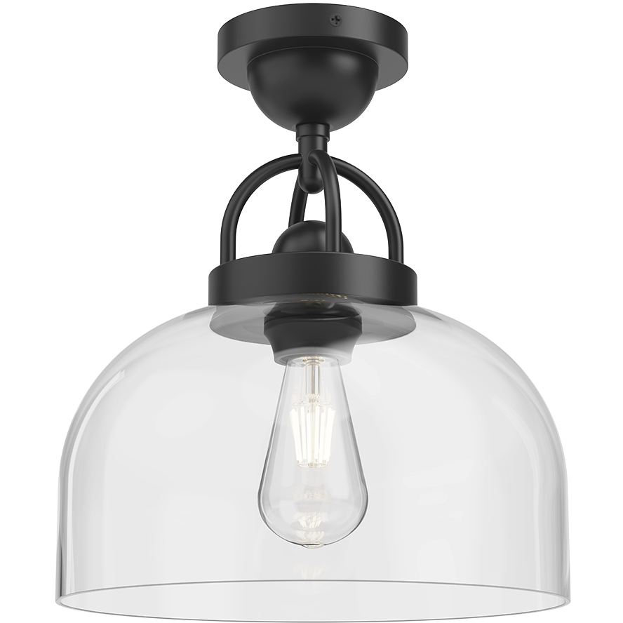 Alora Mood Lancaster 1 Light 11.5 inch Matte Black Semi Flush Mount Ceiling Light