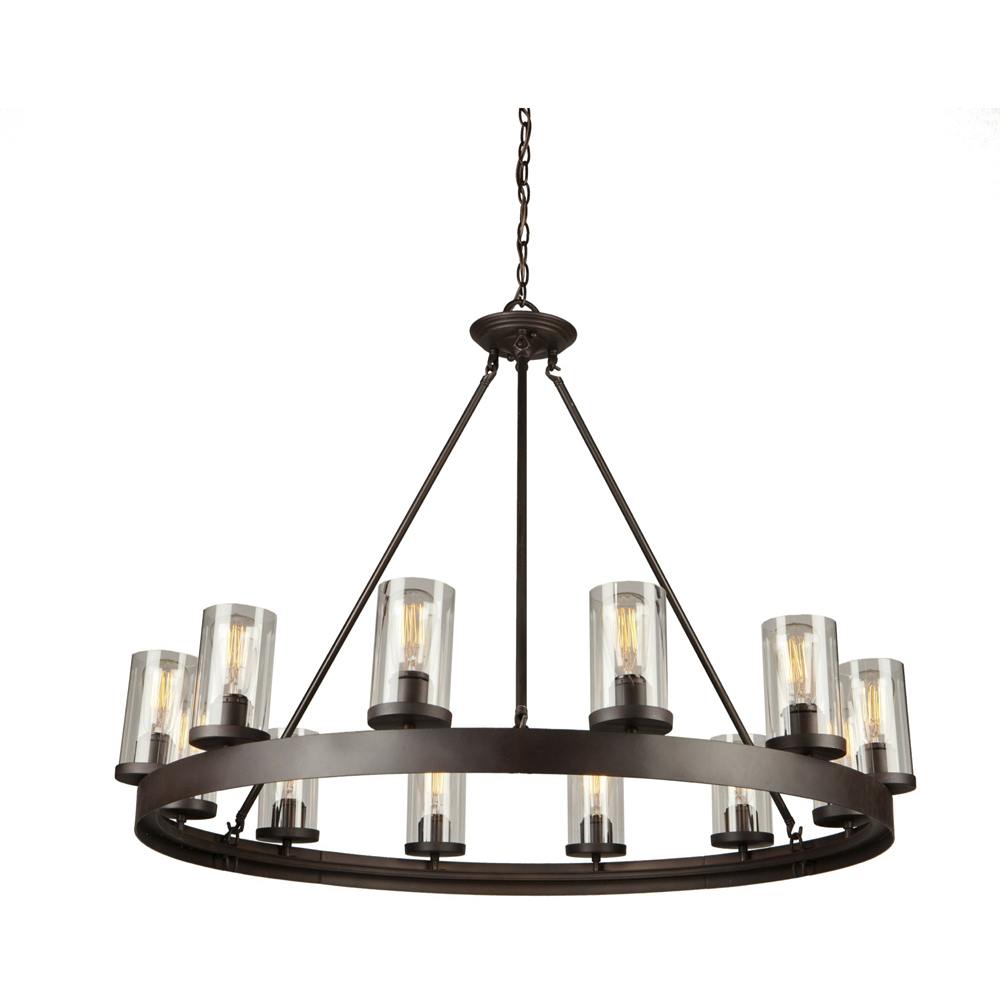Menlo Park 12 Light 41.5 inch Oil Rubbed Bronze Up Chandelier Ceiling Light