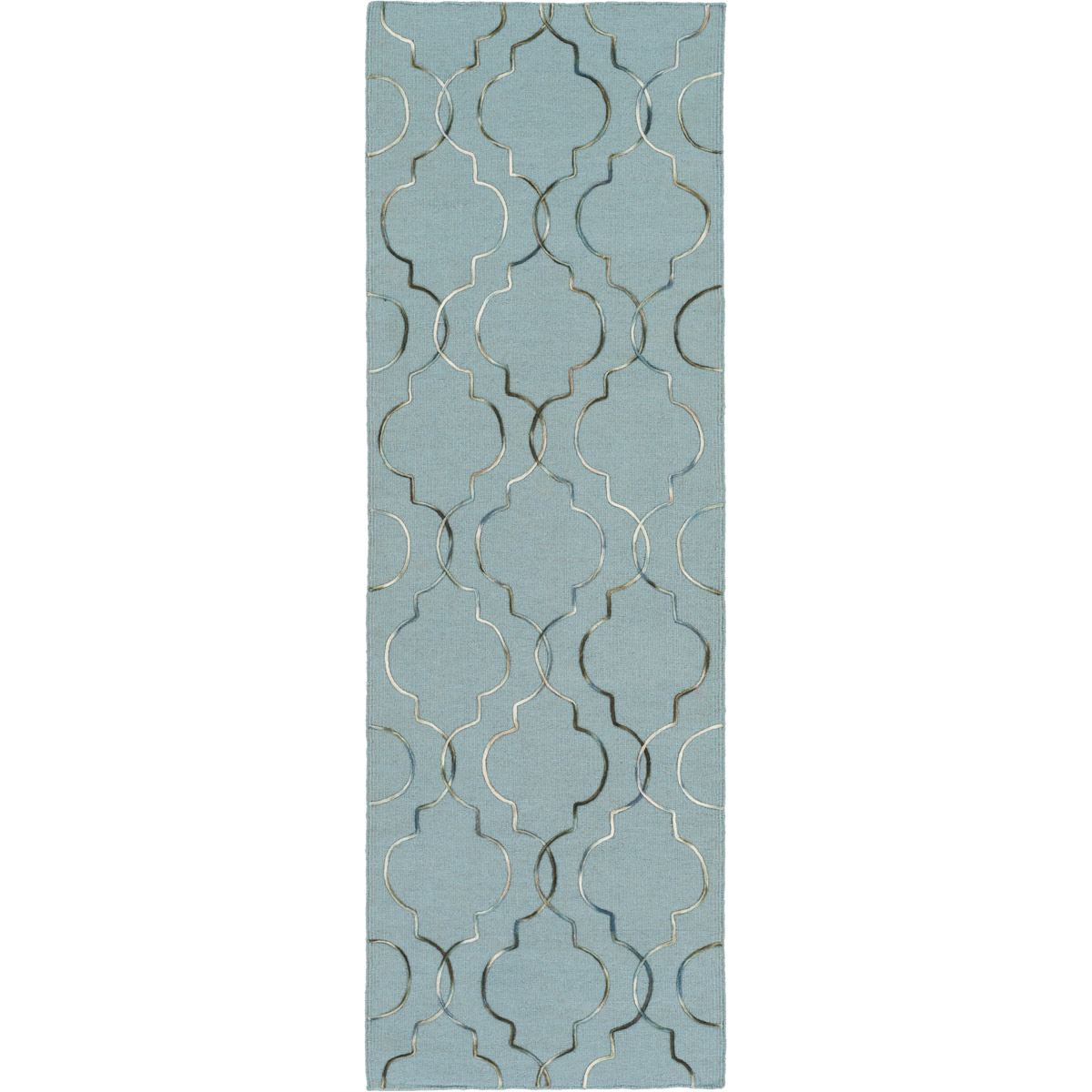 Seabrook 66 X 42 inch Teal, Dark Brown, Khaki, Dark Blue Rug