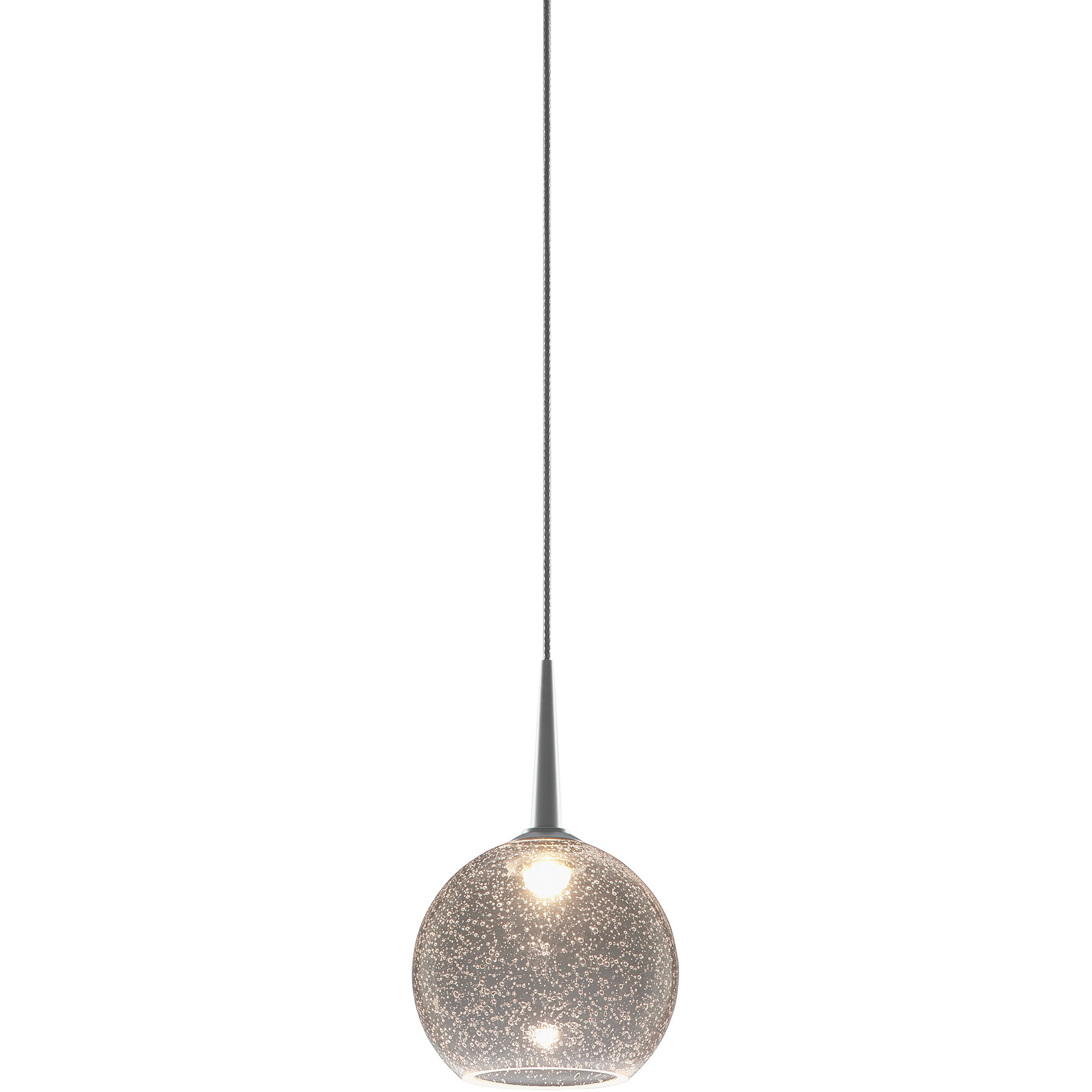 Bobo LED 4 inch Chrome Pendant Ceiling Light in Clear Glass