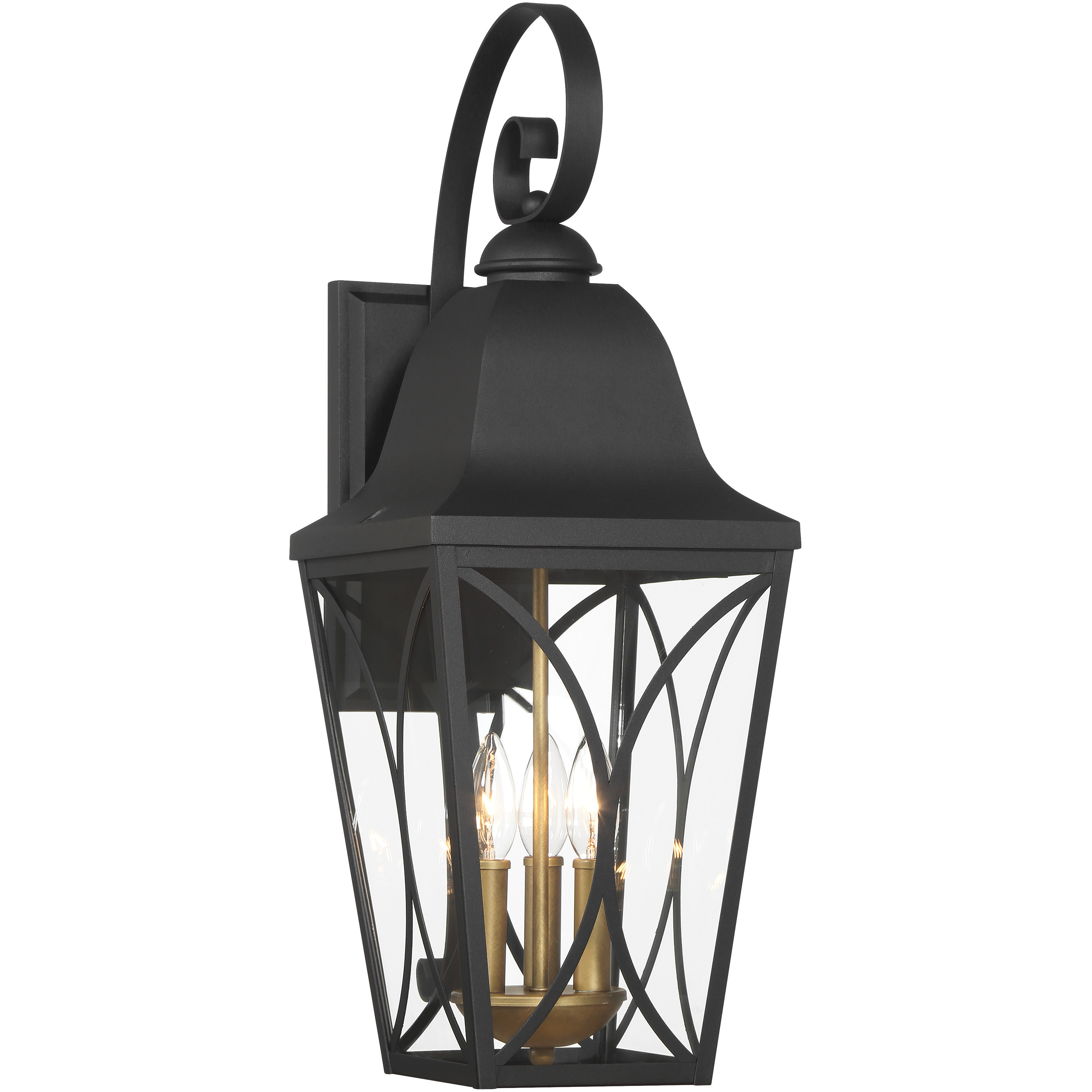 Cardigan Outdoor Wall Mount in Sand Coal and Olden Brass, Great Outdoors