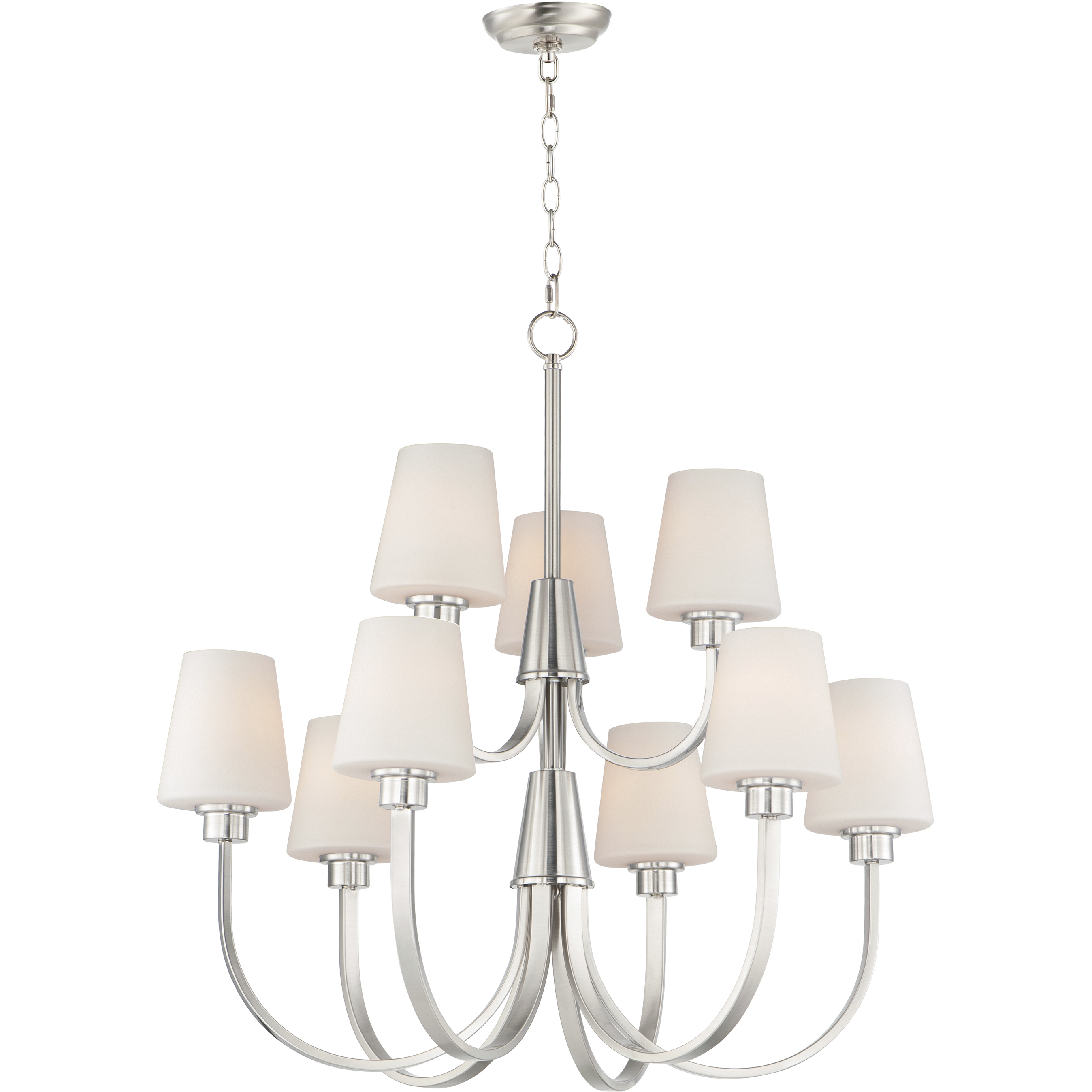 Shelter 9 Light 30 inch Satin Nickel Chandelier Ceiling Light