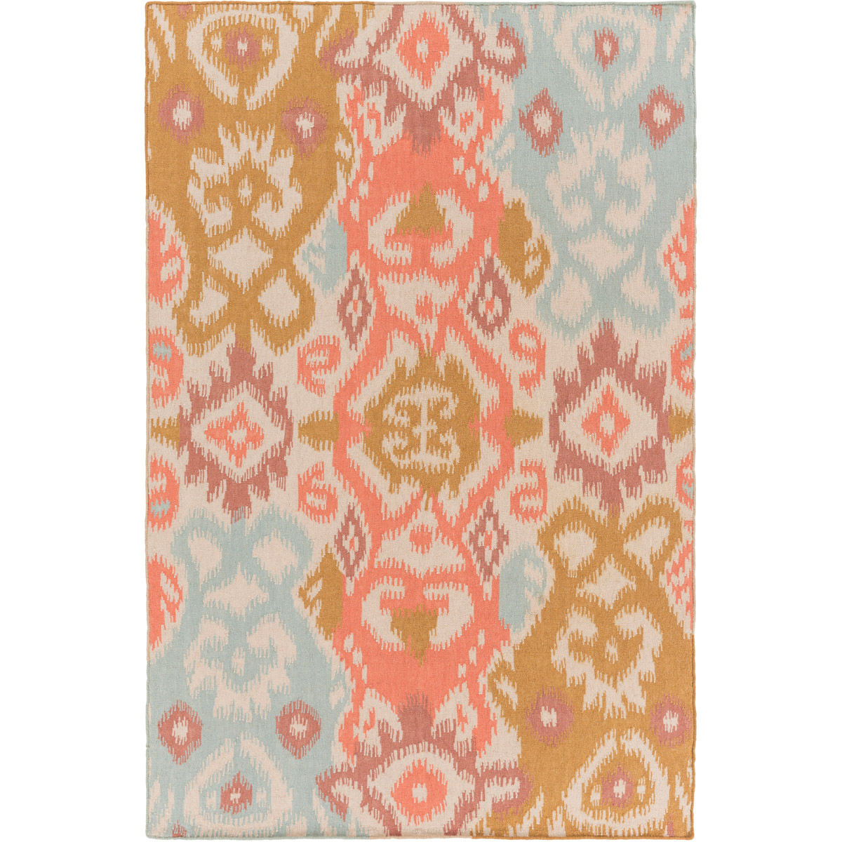 Wanderer 120 X 96 inch Pink and Brown Area Rug, Wool
