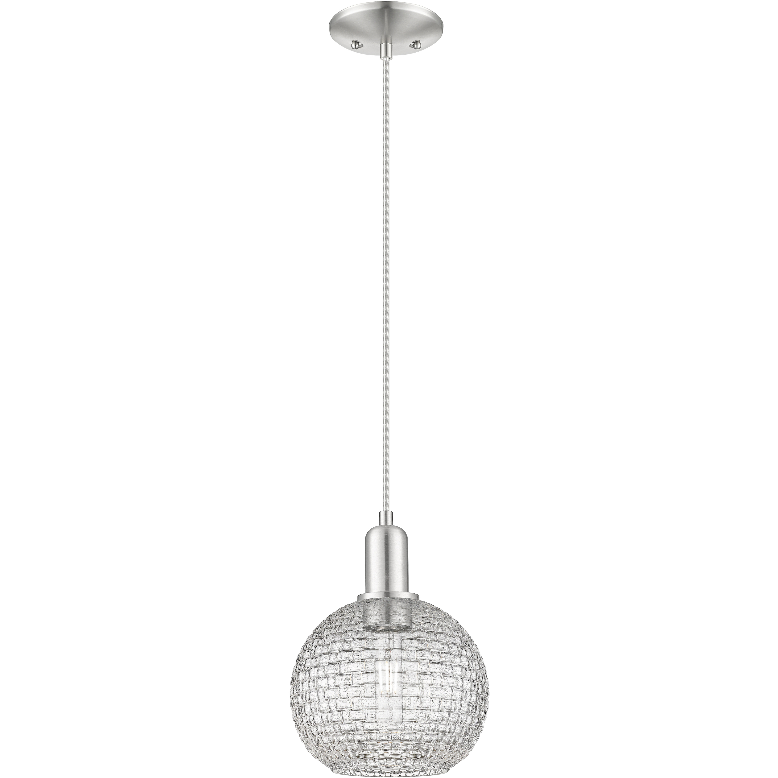 Arcadia Athens 1 Light 8 inch Brushed Satin Nickel Mini Pendant Ceiling Light