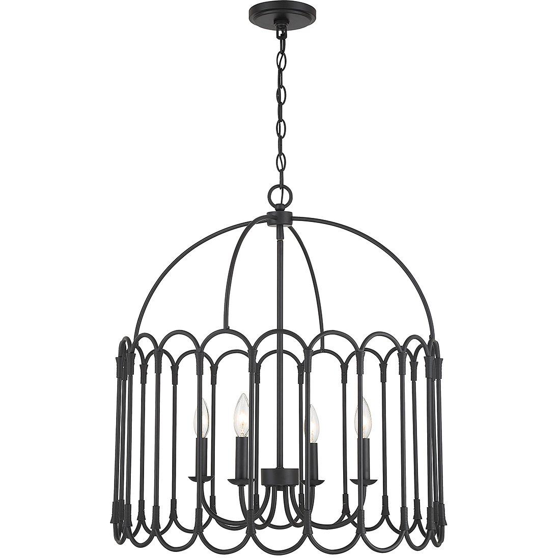 Stella 4 Light 24 inch Matte Black Pendant Ceiling Light