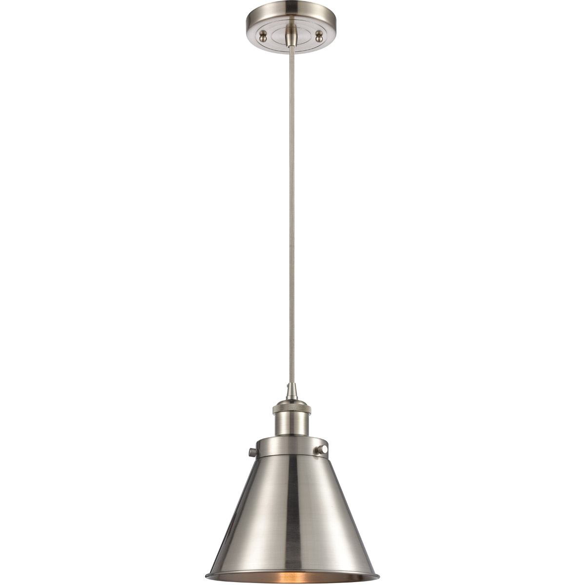 Ballston Appalachian LED 8 inch White and Polished Chrome Mini Pendant Ceiling Light