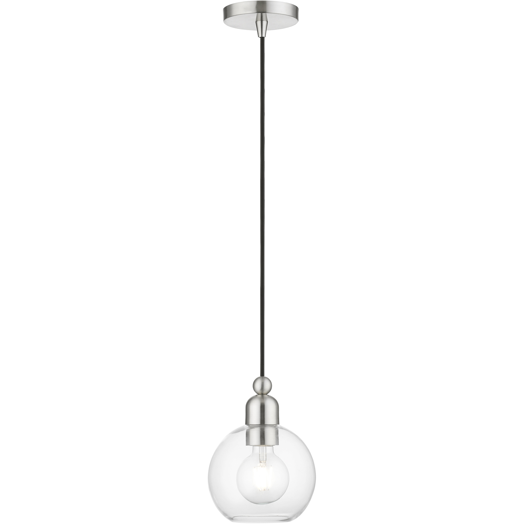 Downtown 1 Light 6.5 inch Brushed Nickel Mini Pendant Ceiling Light, Sphere