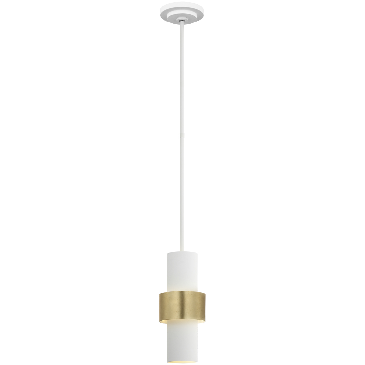 Julie Neill Chalmette LED 6 inch Plaster White and Gild Layered Pendant Ceiling Light