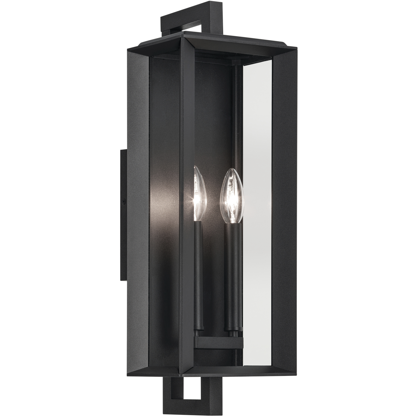 Kroft 2 Light 20.5 inch Black Textured Outdoor Wall, Medium