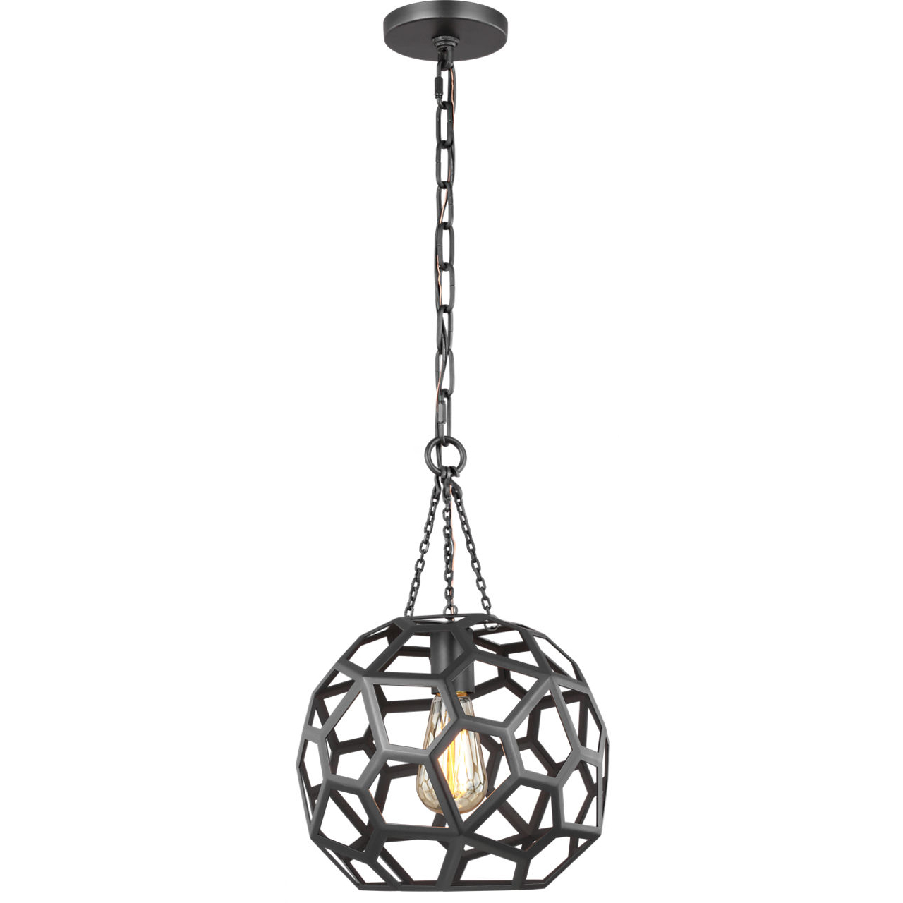 AH by Alexa Hampton Feccetta 1 Light 11 inch Midnight Black Pendant Ceiling Light