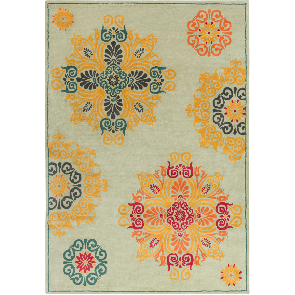 Athena 144 X 108 inch Seafoam, Teal, Garnet Rug