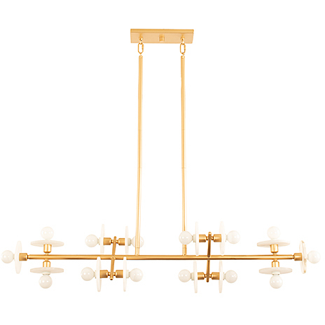 Amani 14 Light 48 inch Royal Gold Linear Chandelier Ceiling Light