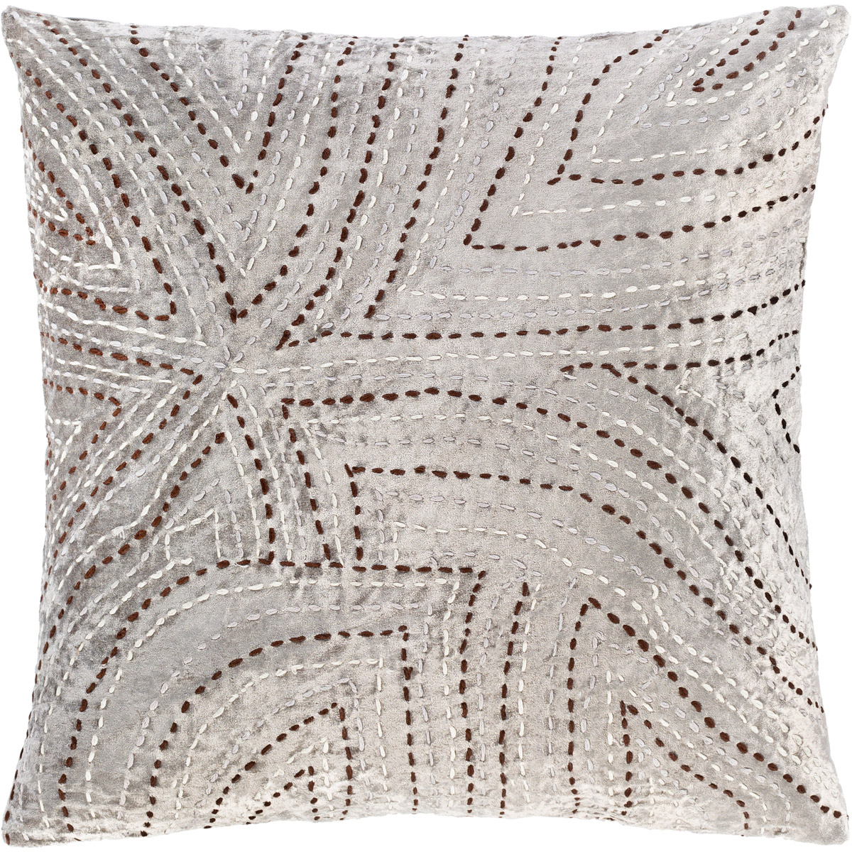 Kenzo 20 X 20 inch Light Gray/Taupe/Cream/Medium Gray/Dark Brown Pillow Kit, Square