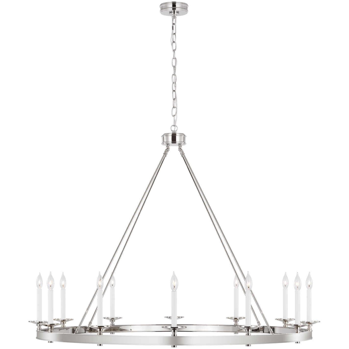 Chapman & Myers Launceton LED 53.25 inch Polished Nickel Ring Chandelier Ceiling Light, Grande