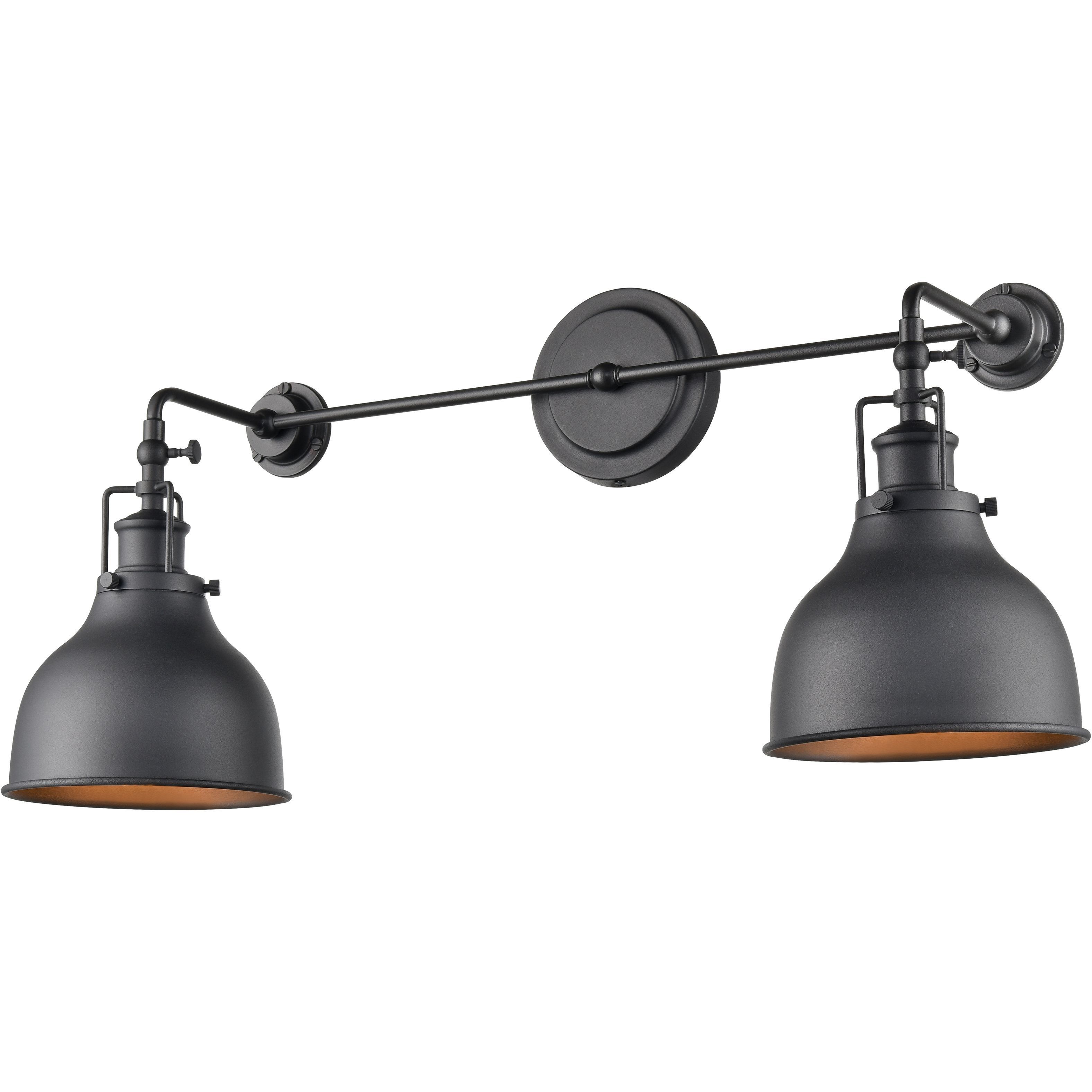 Skillet 2 Light 26 inch Matte Black Sconce Wall Light