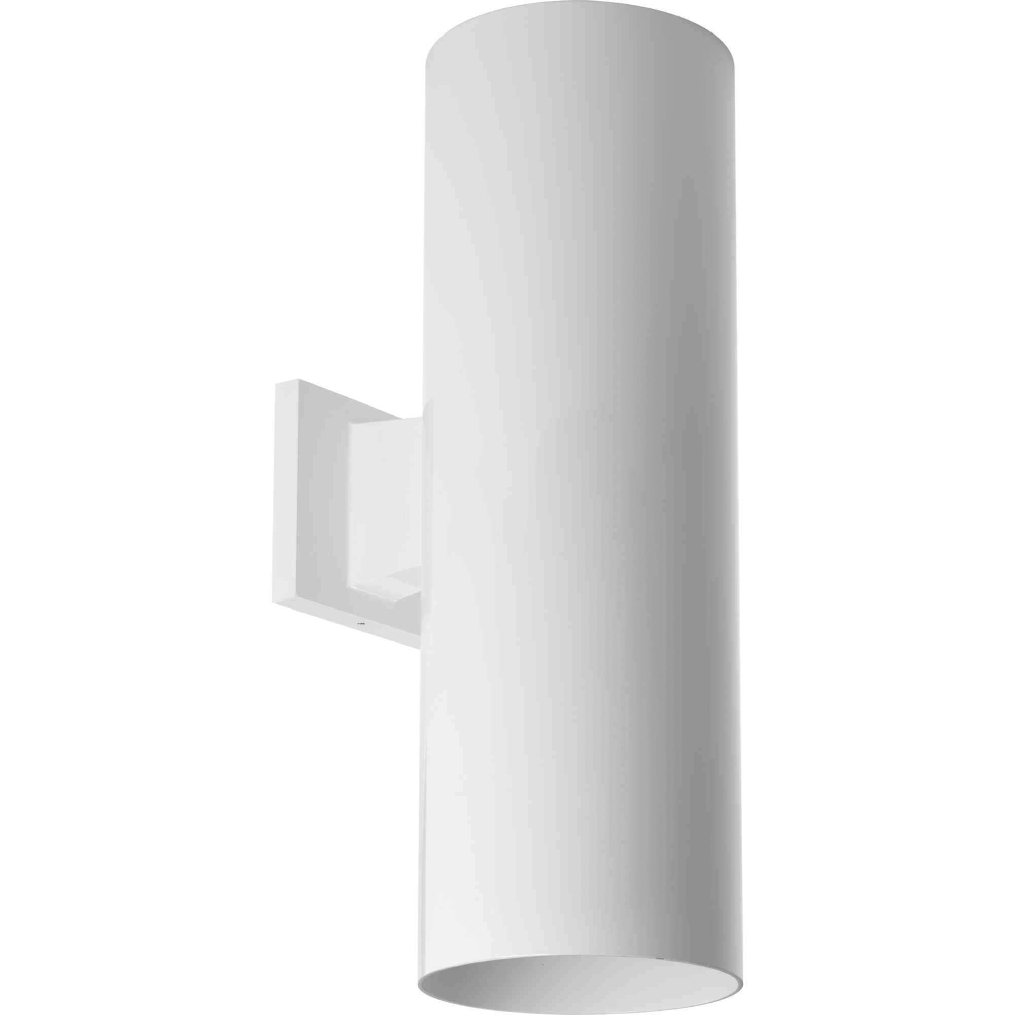 Cylinder Outdoor Wall Cylinder in White, LED Lamping, Progress LED
