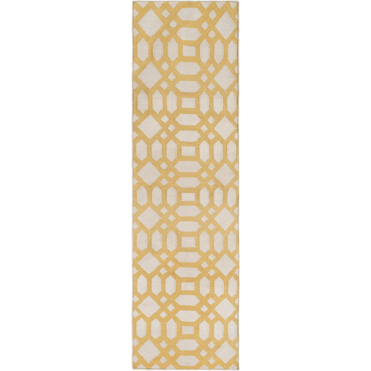 Lagoon 96 X 30 inch Bright Yellow, Ivory Rug