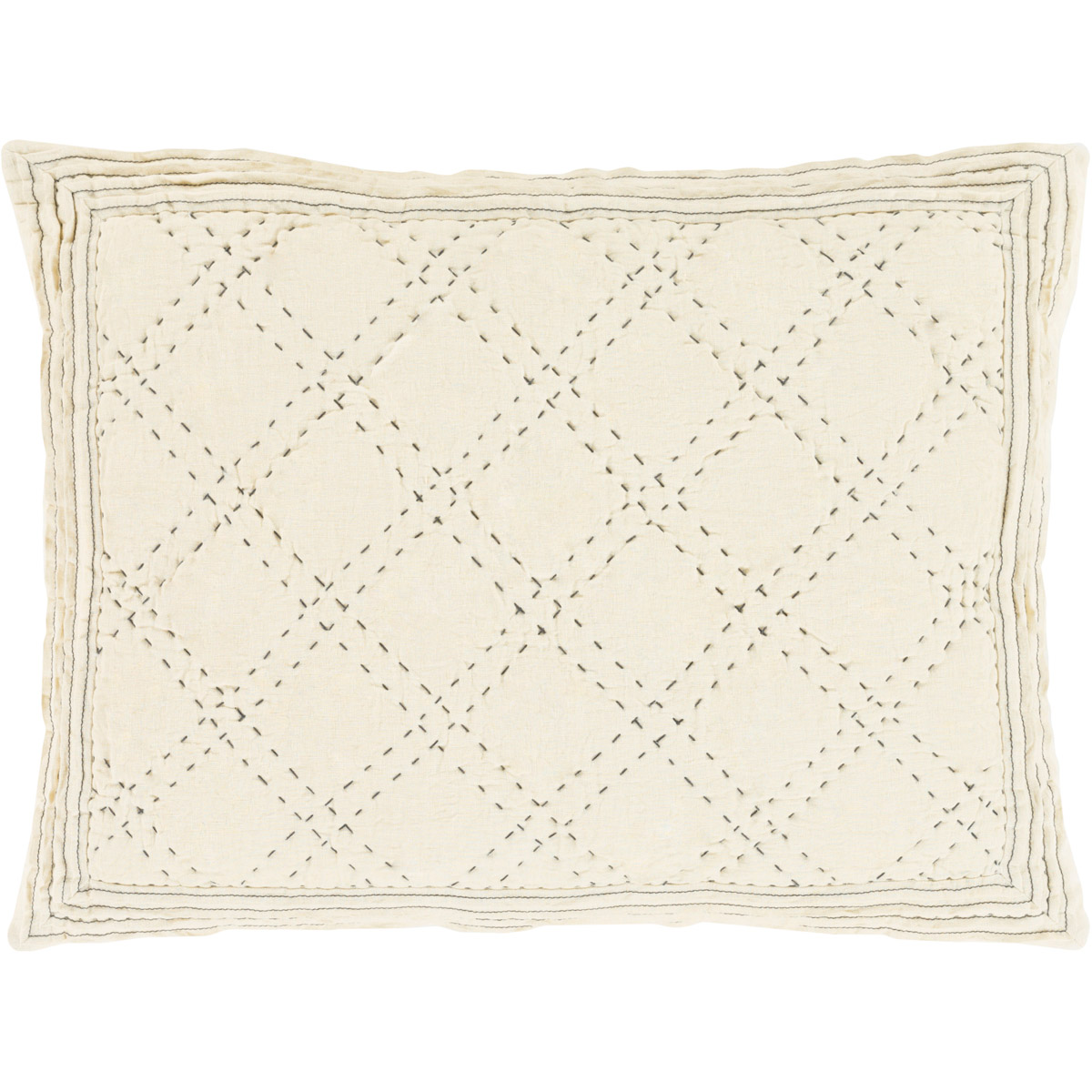 Kojo 26 X 20 inch Cream, Charcoal Standard Sham