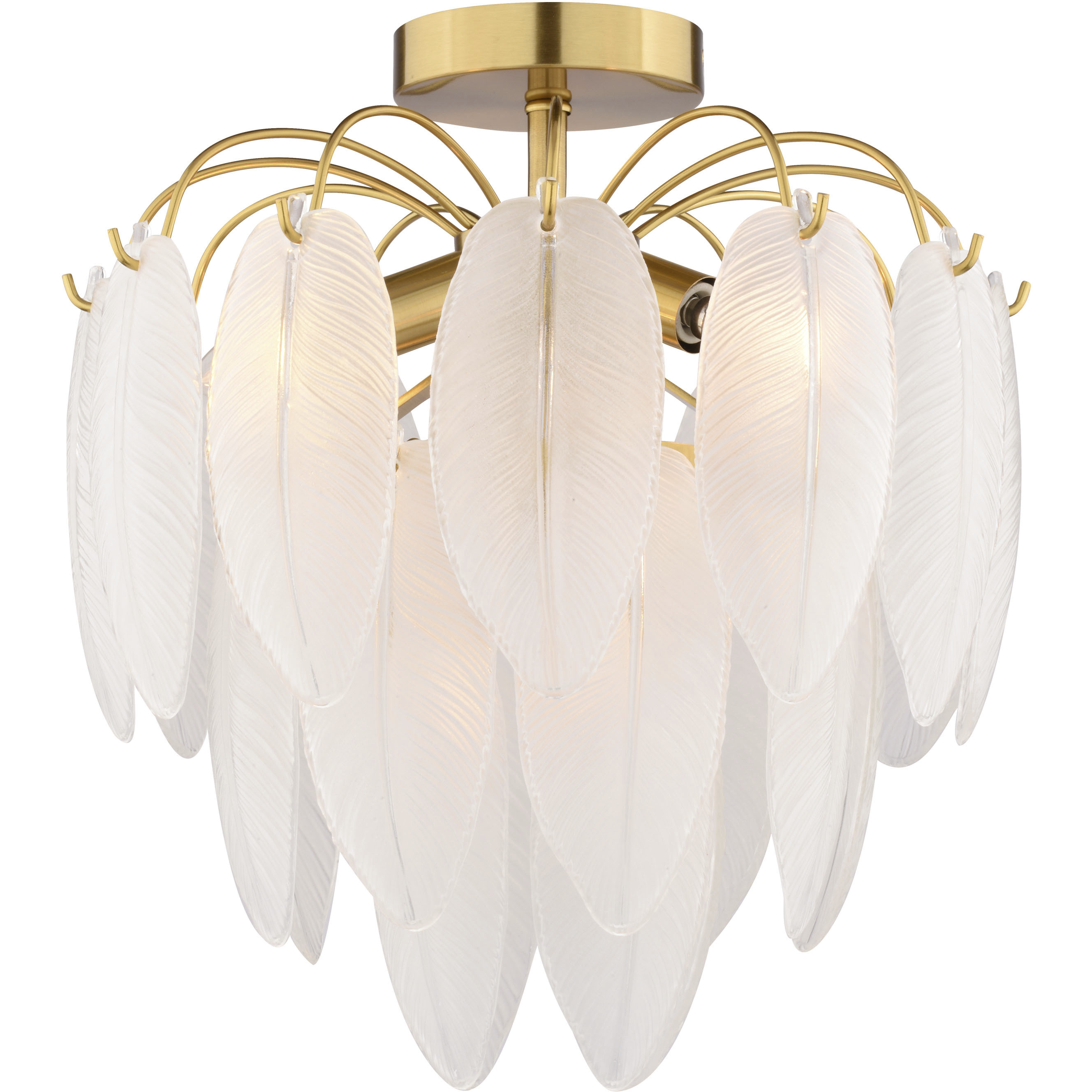 Burbank 4 Light 13.5 inch Muted Gold Semi-Flush Mount Ceiling Light