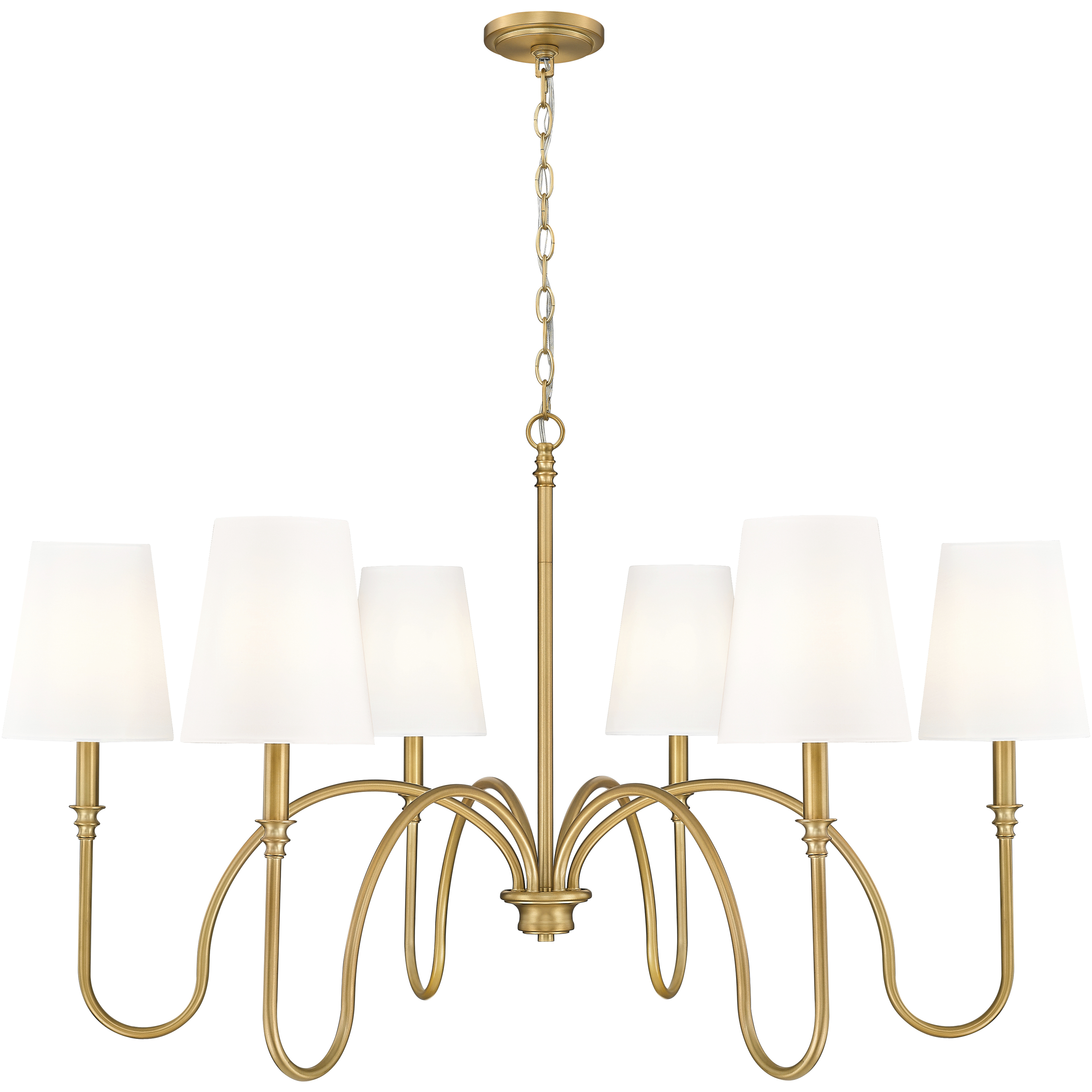 Jisele 6 Light 41.75 inch Rubbed Brass Chandelier Ceiling Light