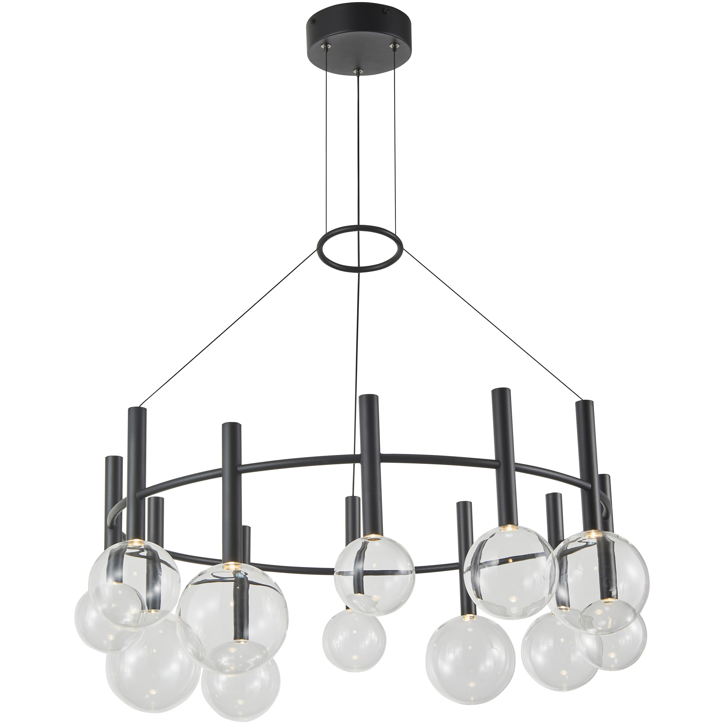 Terra LED 33 inch Black Chandelier Ceiling Light