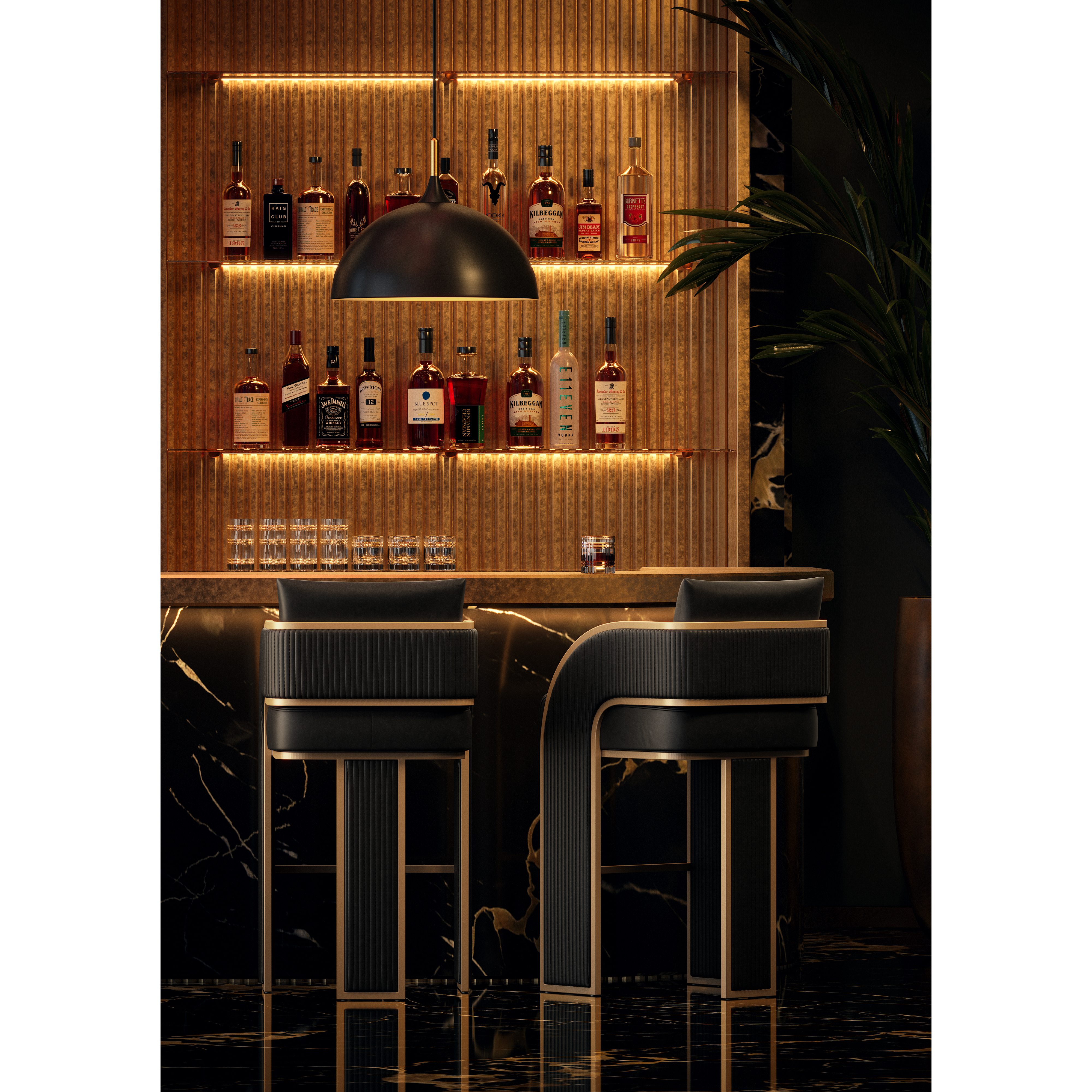 Lohn 1 Light Matte Black Pendant Ceiling Light