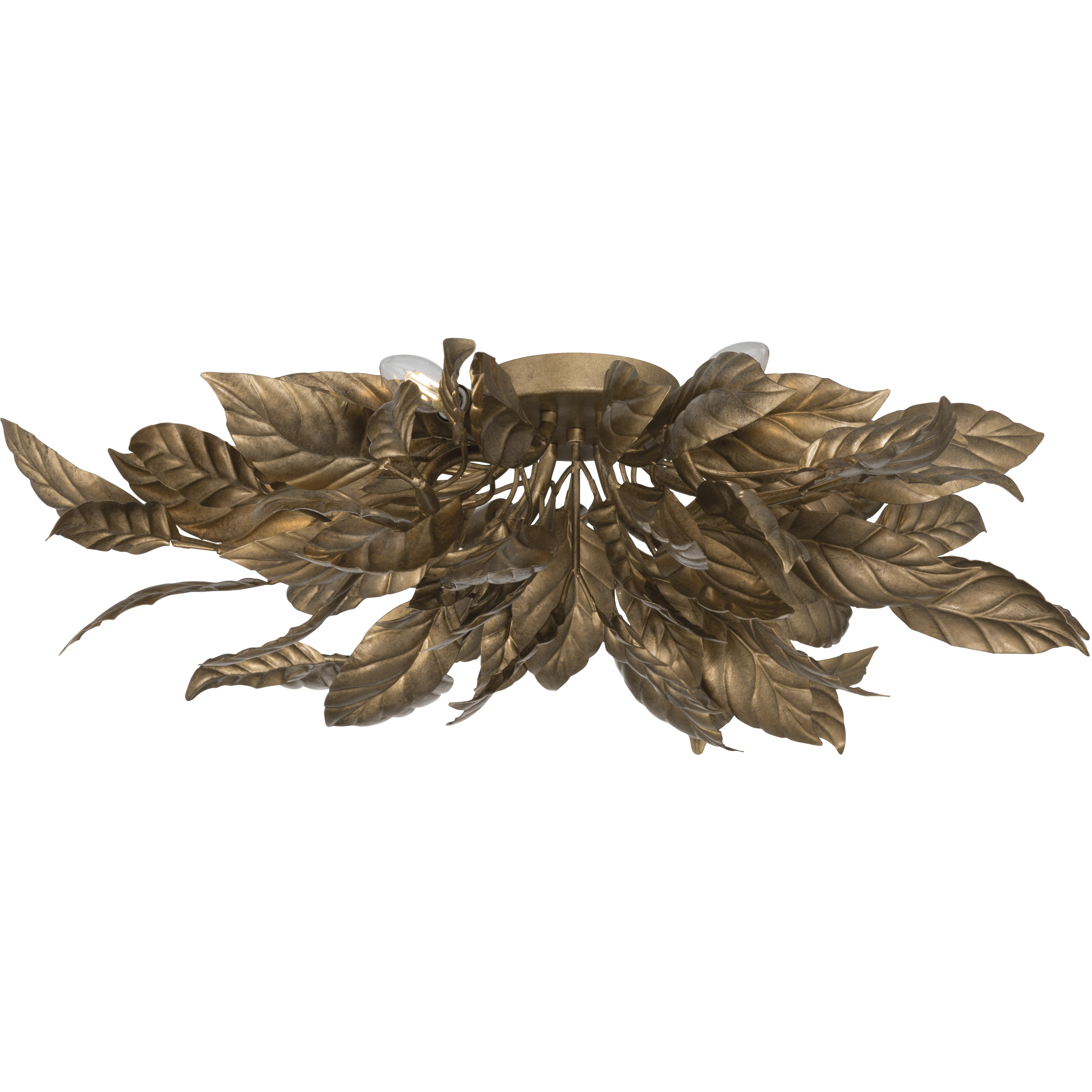 Seraphine 6 Light 29.5 inch Weathered Gold Flush Mount Ceiling Light