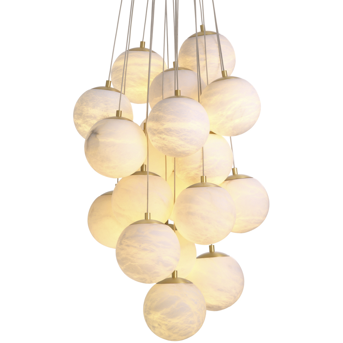 Sphinx 19 Light 29.53 inch Antique Brass and Alabaster Chandelier Ceiling Light, Large