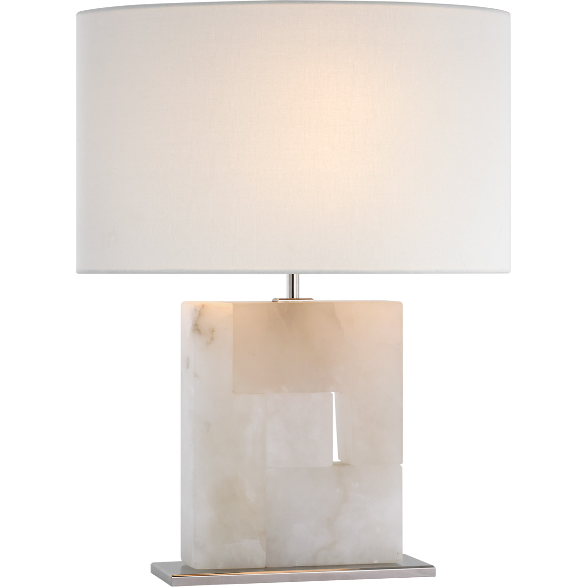 Ian K. Fowler Ashlar 22 inch 15 watt Alabaster and Polished Nickel Table Lamp Portable Light, Medium