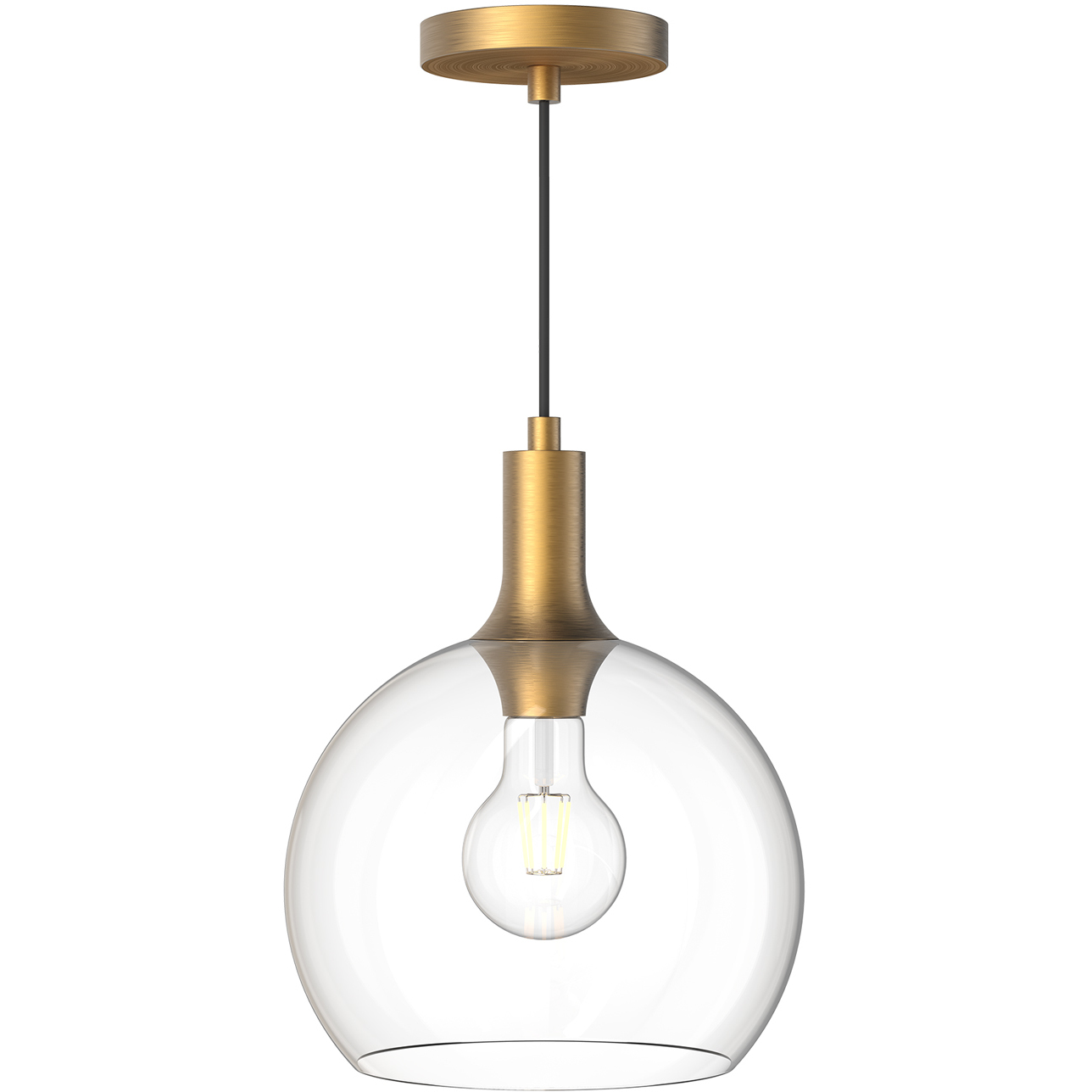Alora Mood Castilla 1 Light 9.88 inch Aged Gold Pendant Ceiling Light in Clear Glass