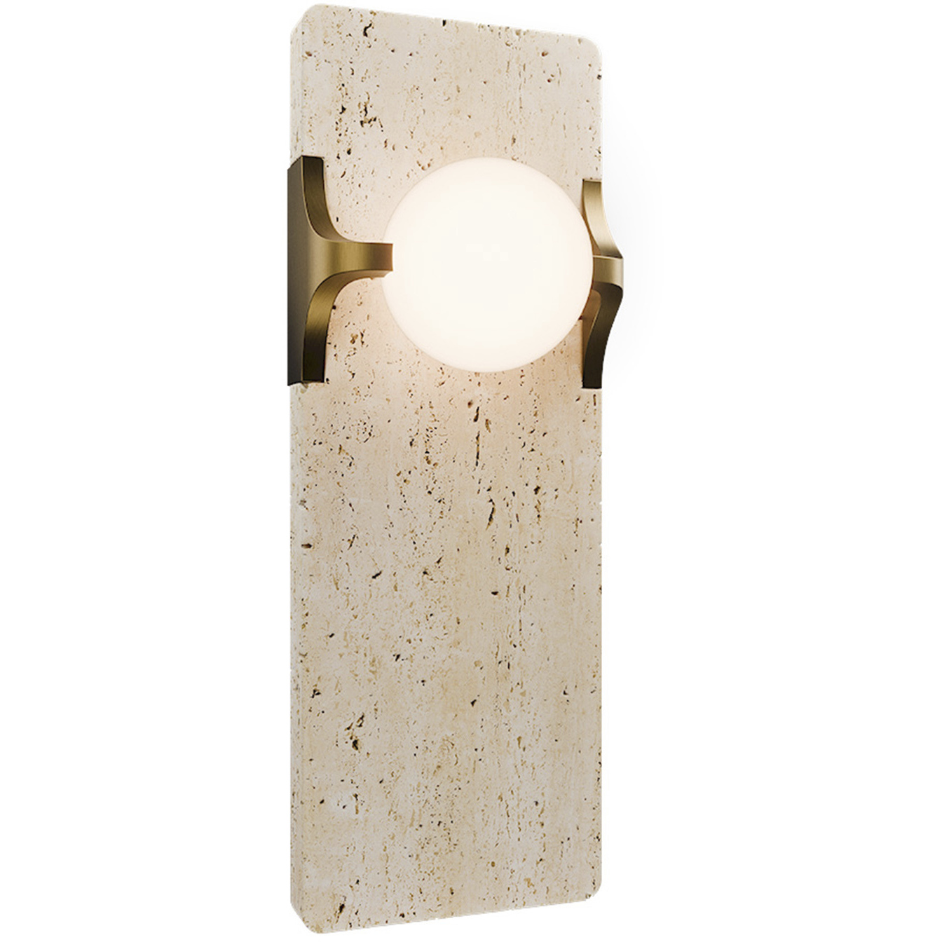 Okemo LED 4 inch Beige Travertine and Aged Brass ADA Wall Sconce Wall Light
