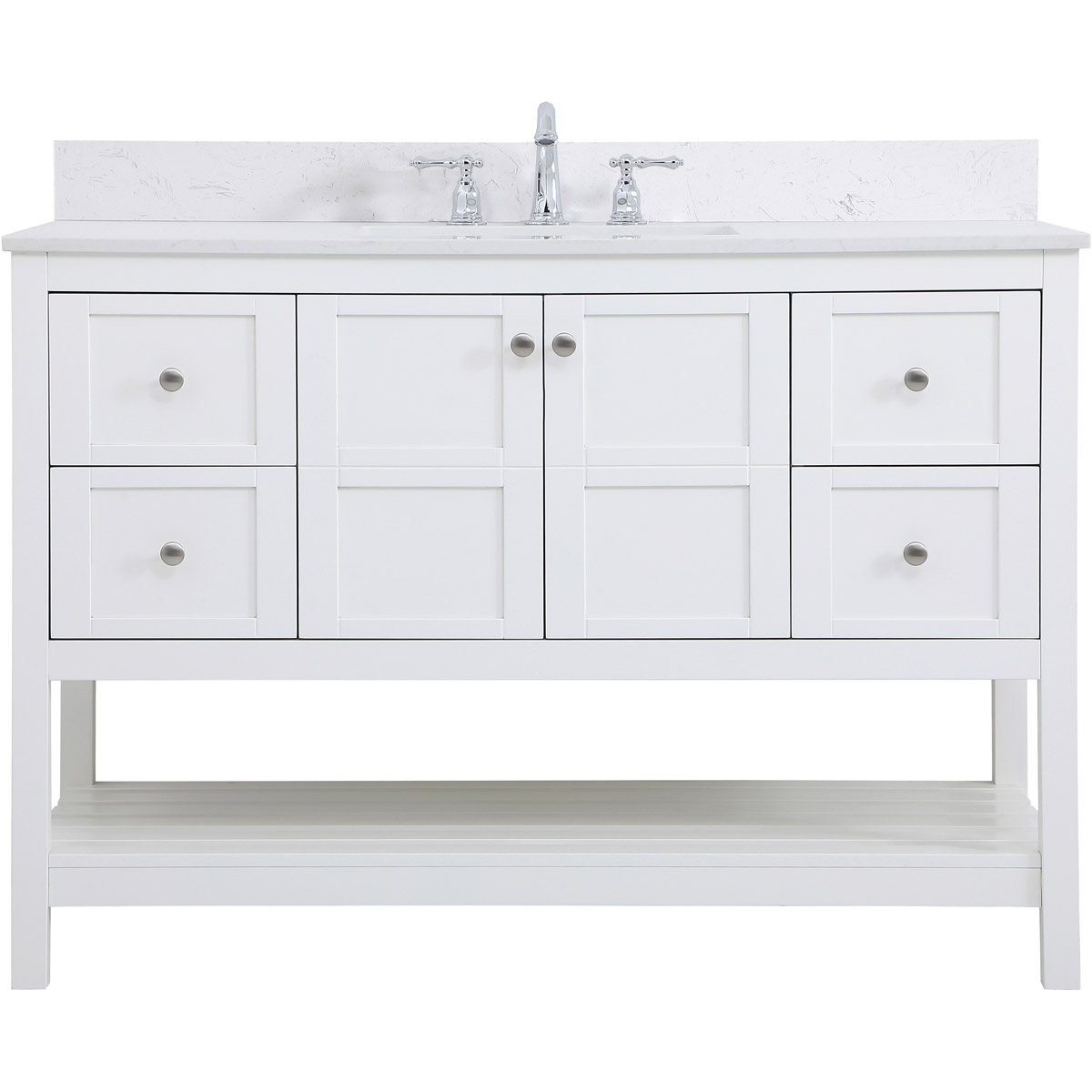 Theo 48 X 22 X 34 inch White Vanity Sink Set