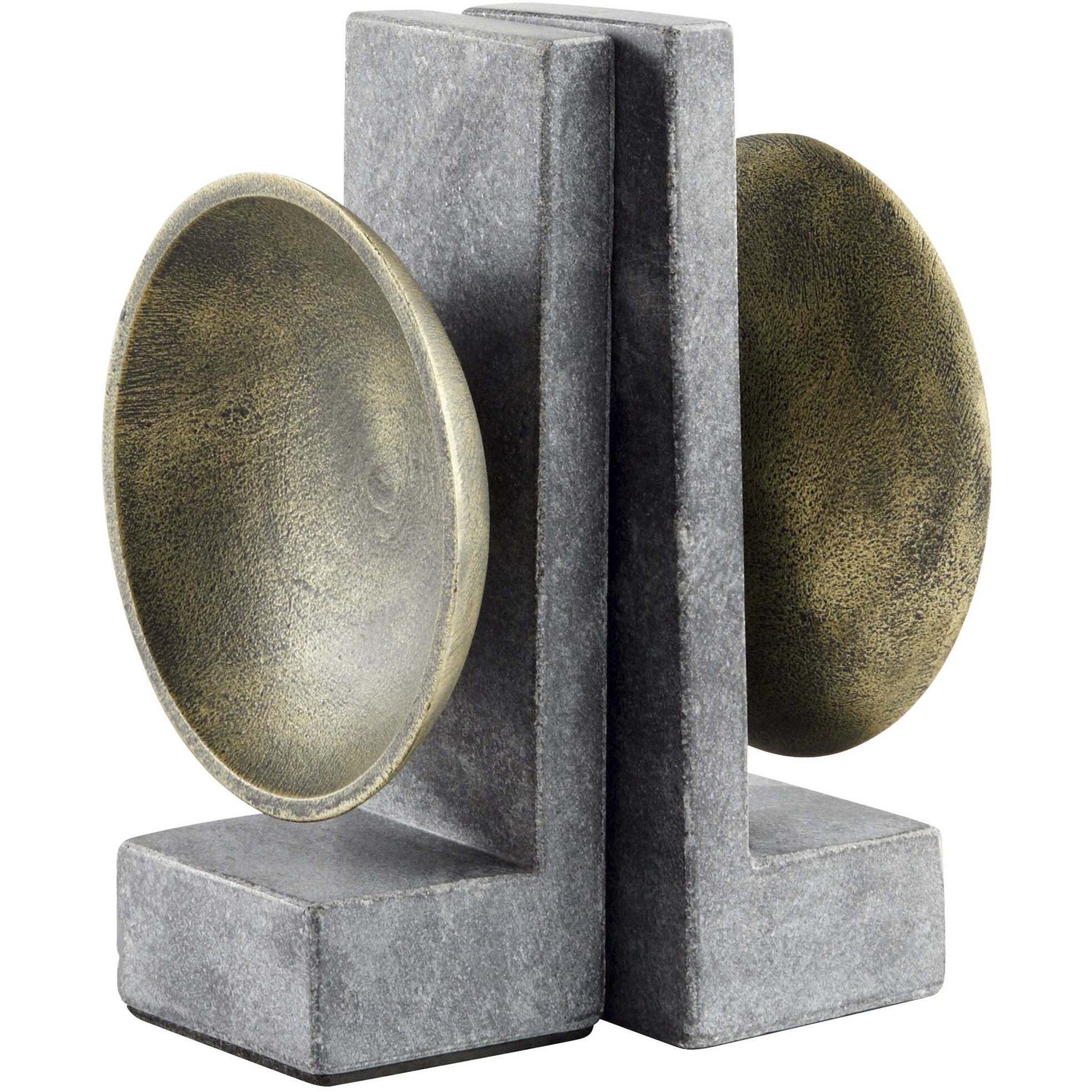 Taal 6 X 5.25 inch Black and Brass Bookends
