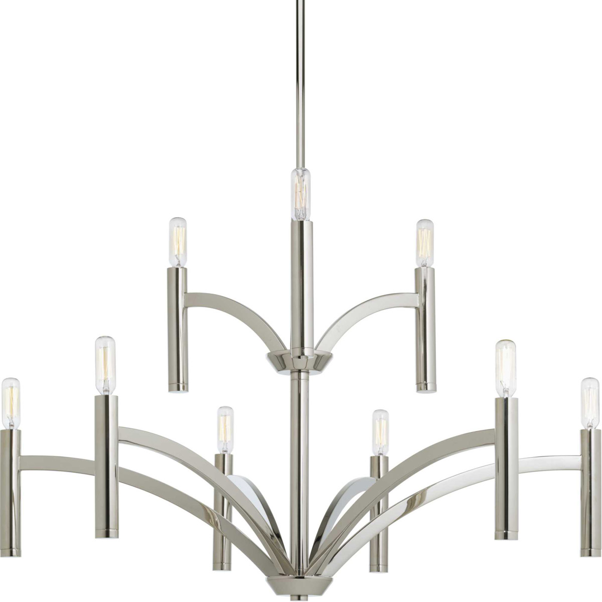 Draper 9 Light 32 inch Polished Nickel Chandelier Ceiling Light
