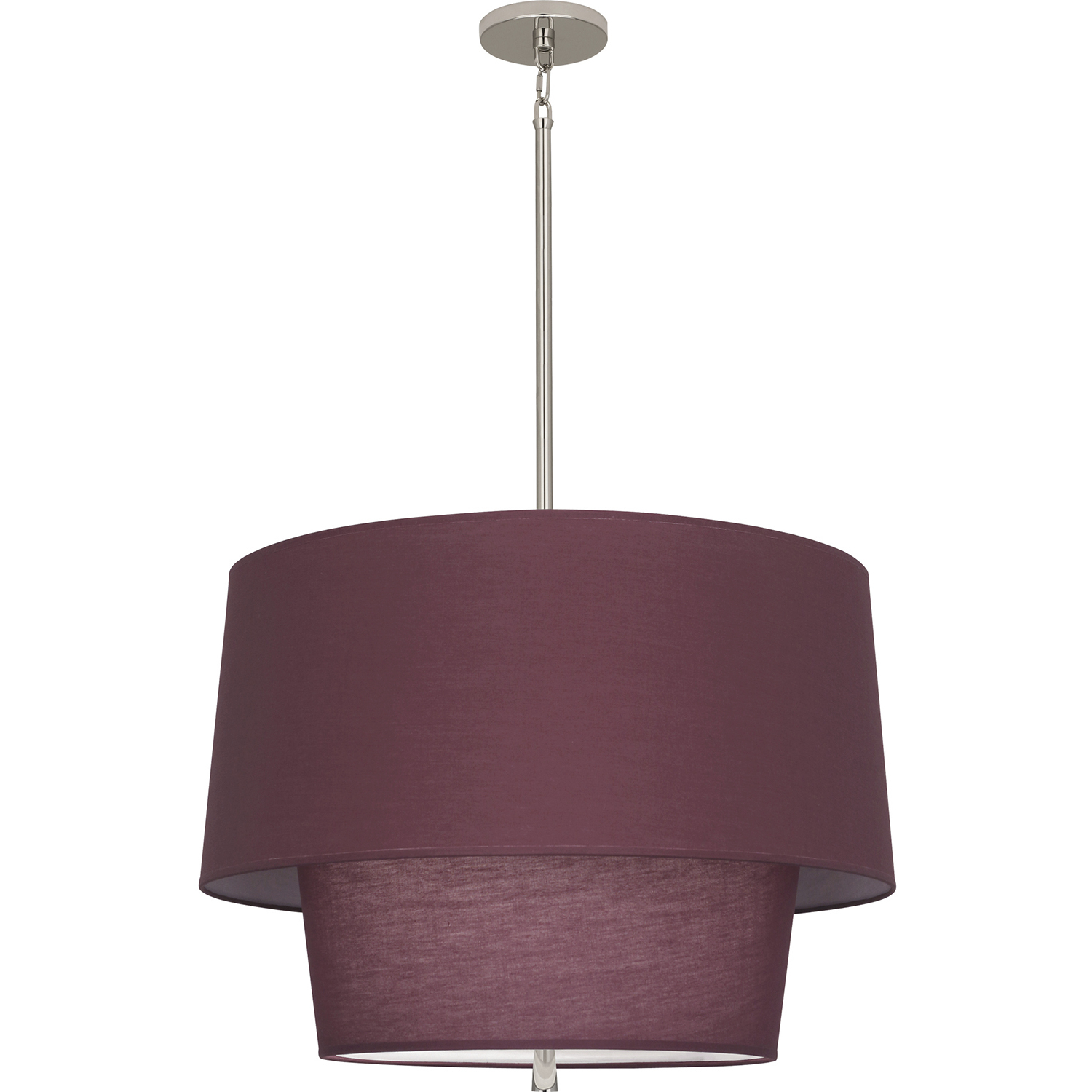 Decker 3 Light 24 inch Polished Nickel Pendant Ceiling Light in Vintage Wine