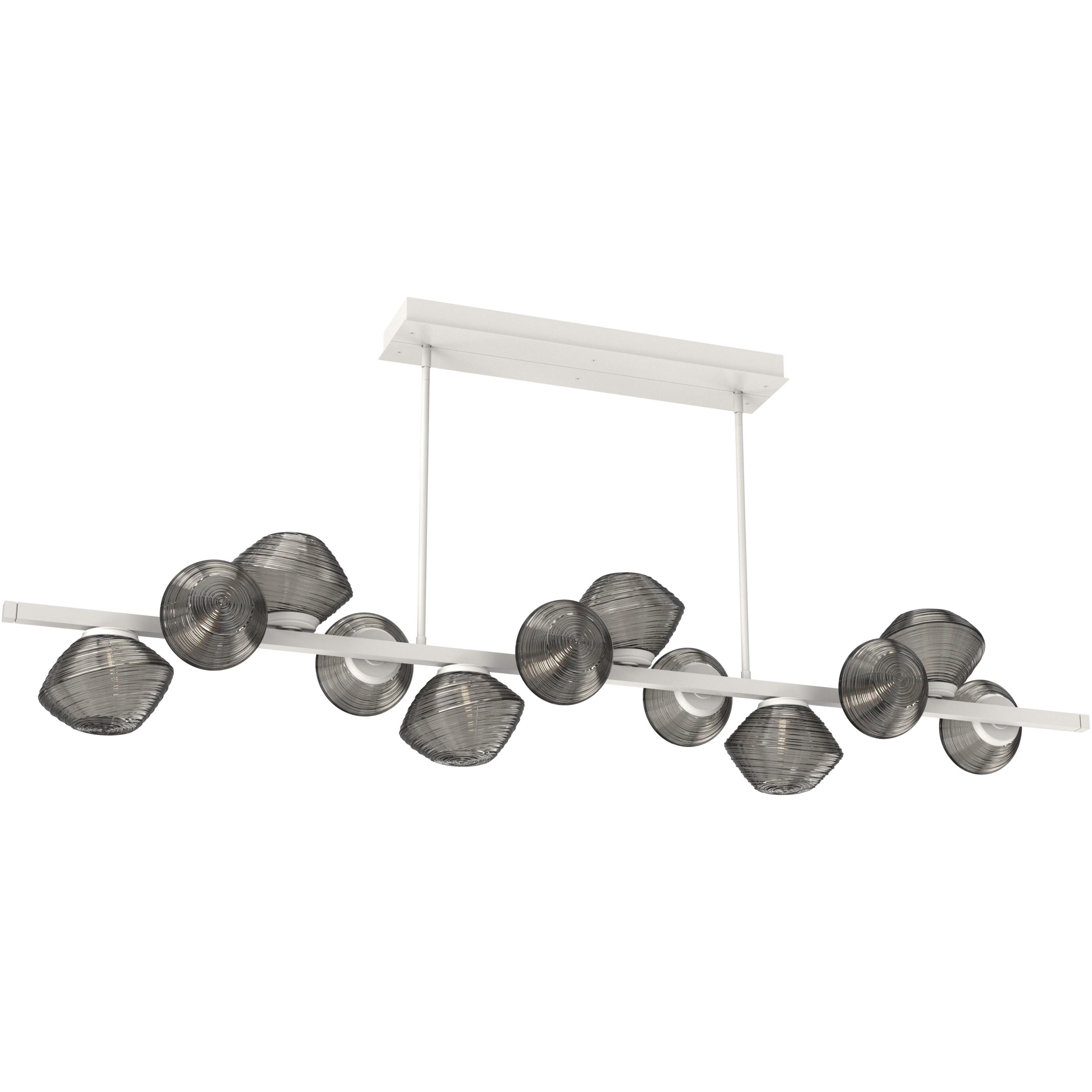 Mesa LED 72 inch Salt White Chandelier Ceiling Light in 3000K LED, Smoke, Twisted Branch