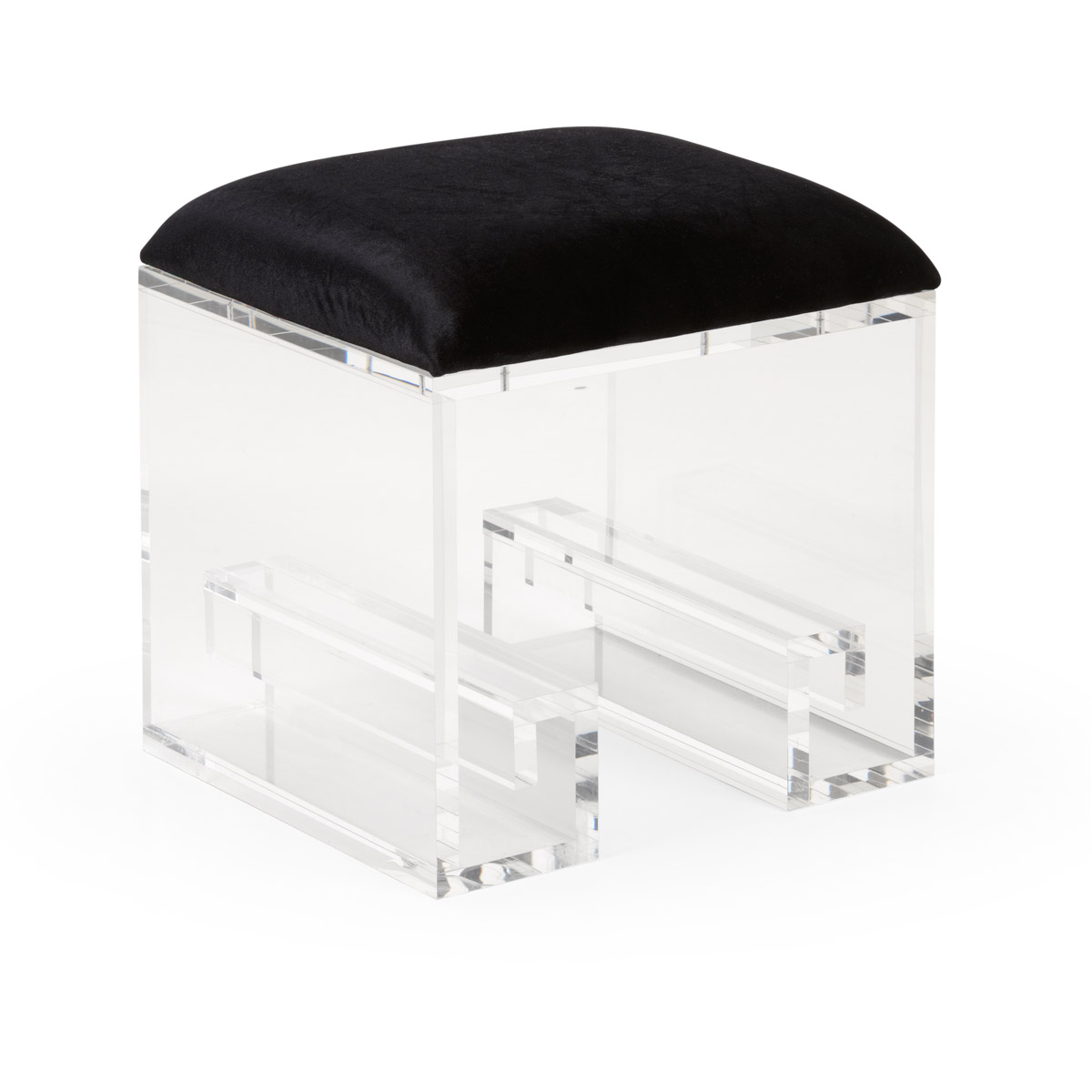 Wildwood 19 inch Black/Clear Footstool