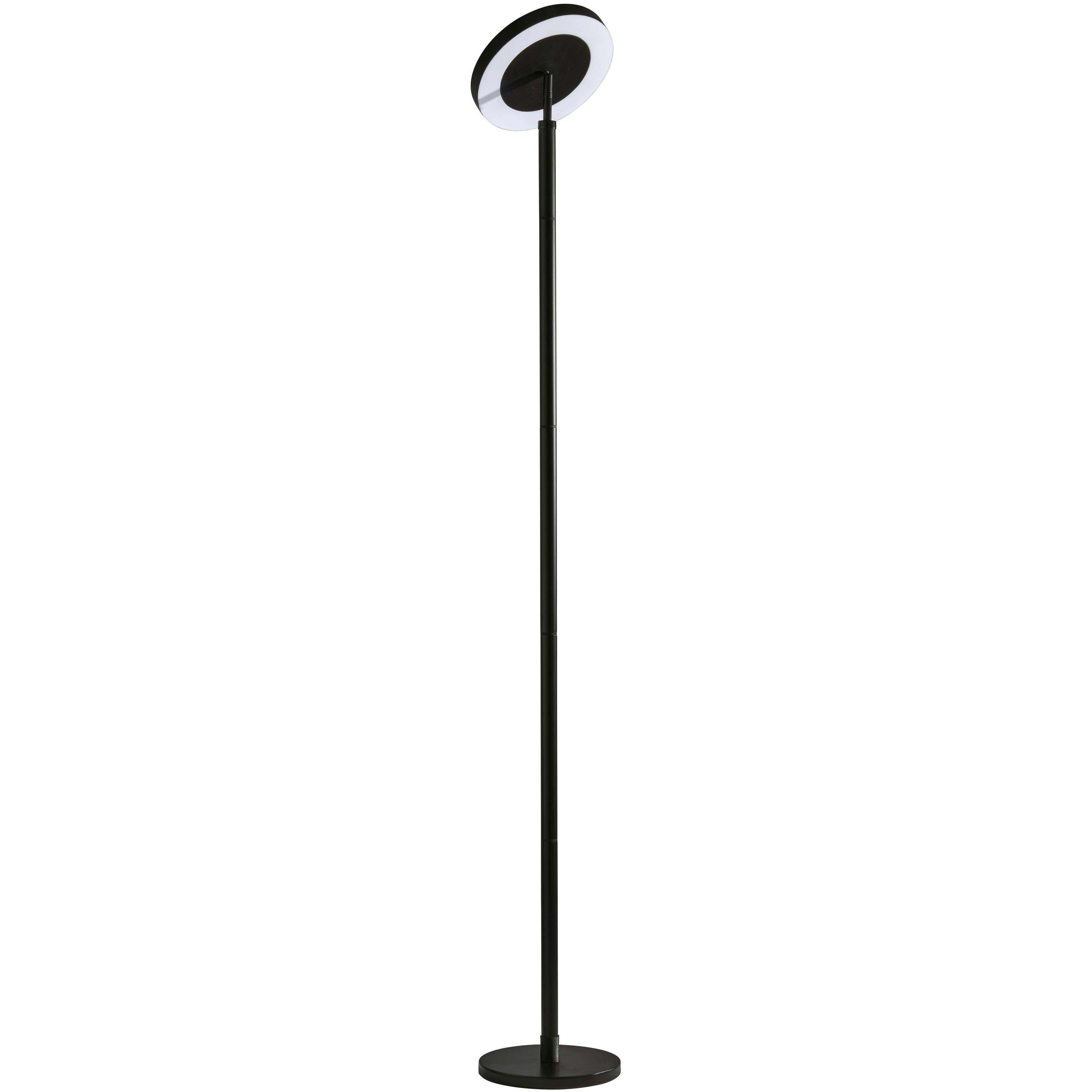 Luther 71.75 inch 13 watt Black RGB Color Changing Torchiere Portable Light, Simplee Adesso