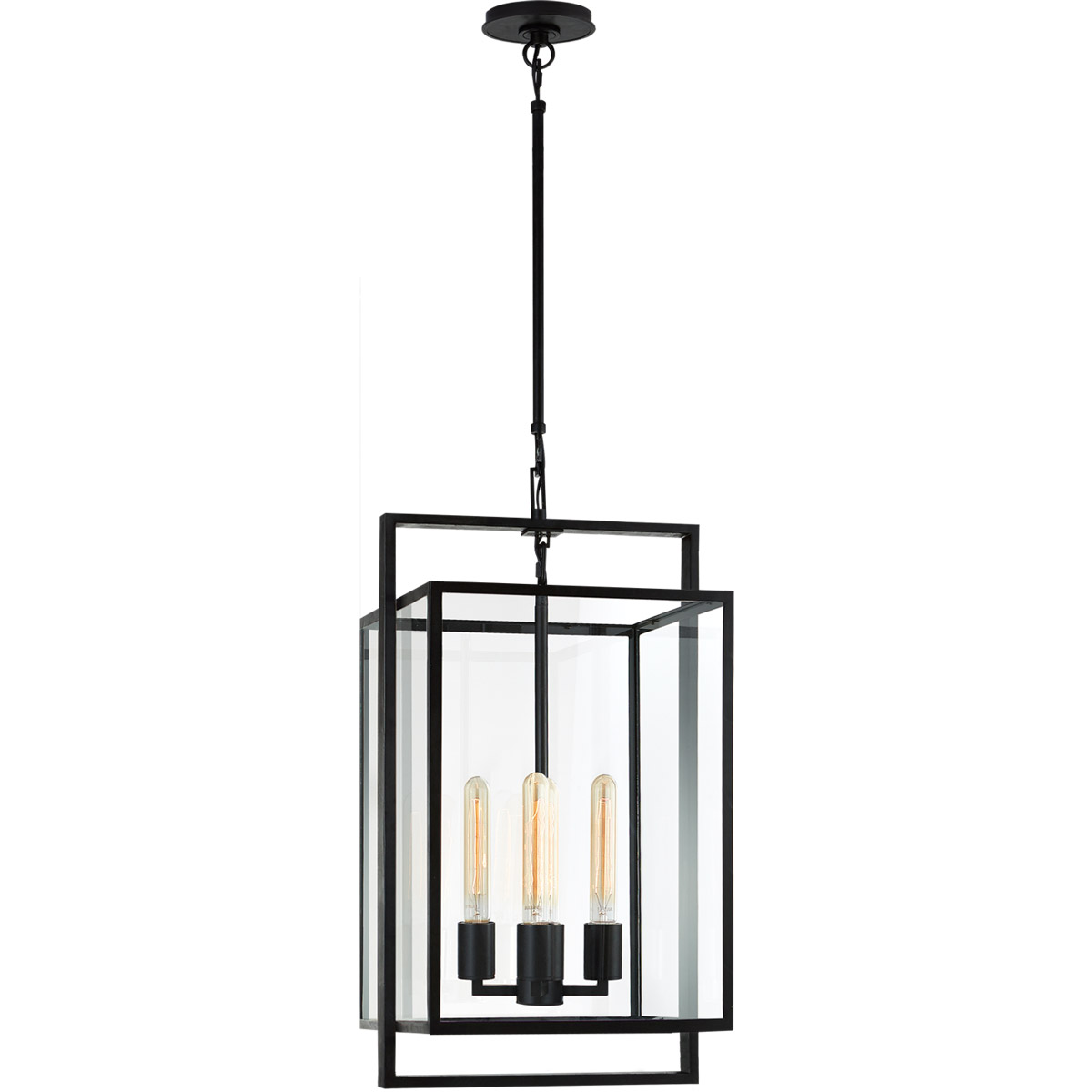 Ian K. Fowler Halle 4 Light 14 inch Aged Iron Lantern Pendant Ceiling Light, Small