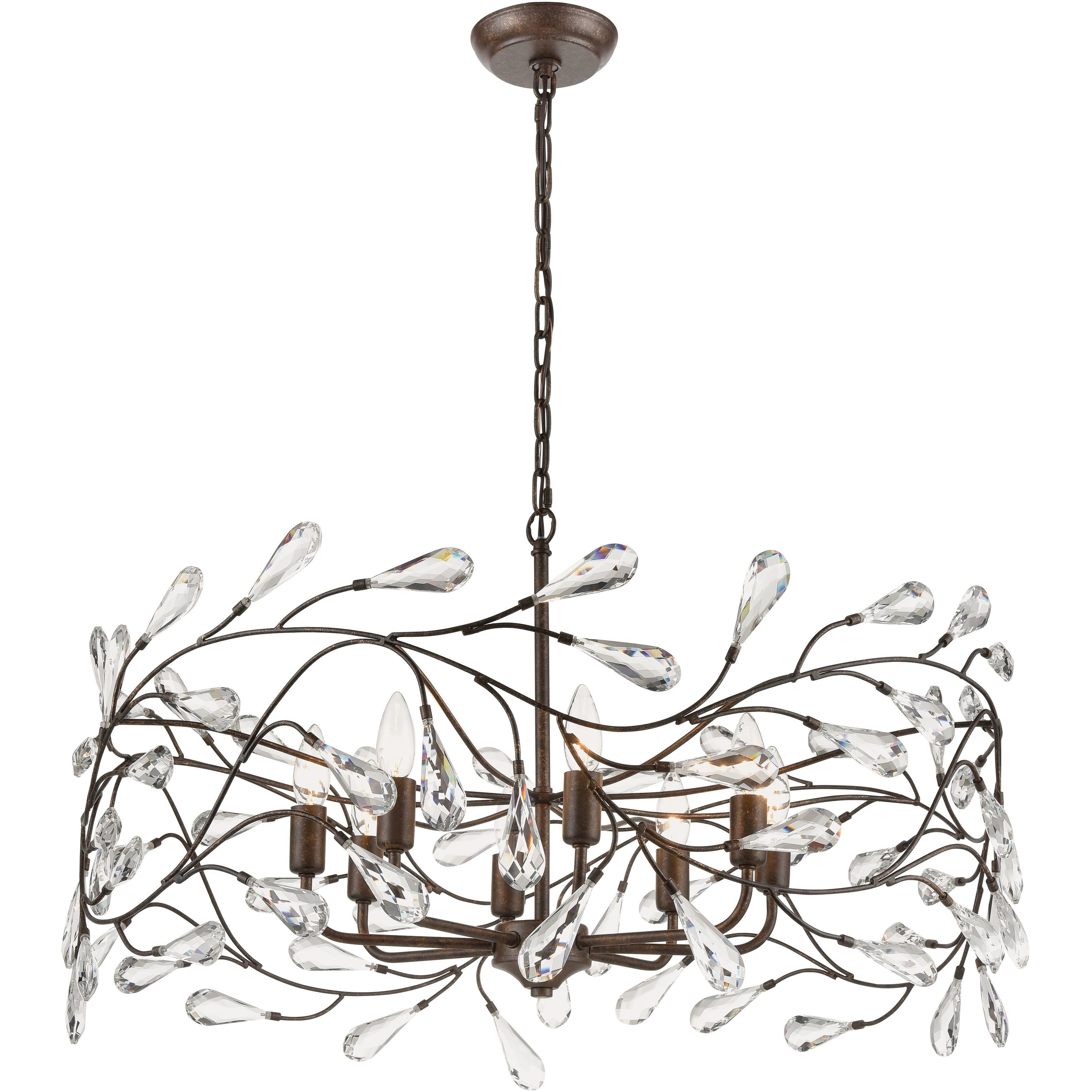 Crislett 8 Light 31 inch Sunglow Bronze Chandelier Ceiling Light