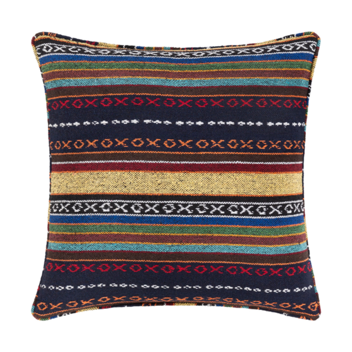 Maya 22 X 22 inch Navy/Bright Yellow/White/Sky Blue/Black Pillow Kit, Square