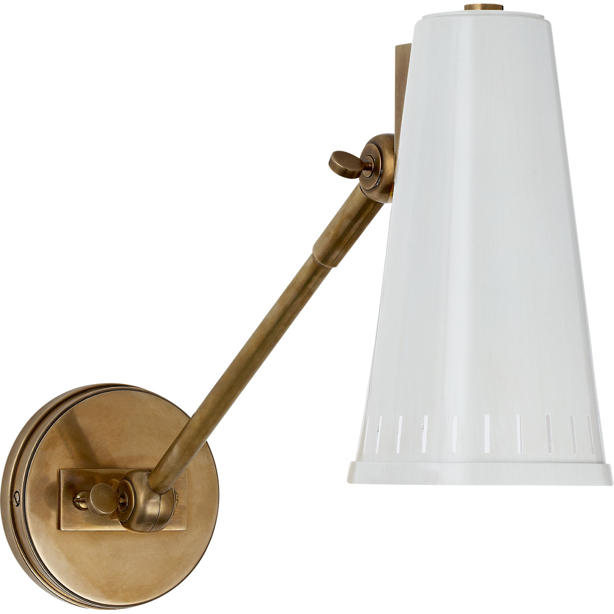 Thomas O'Brien Antonio 1 Light 4.5 inch Hand-Rubbed Antique Brass Adjustable One Arm Wall Lamp Wall Light in Antique White