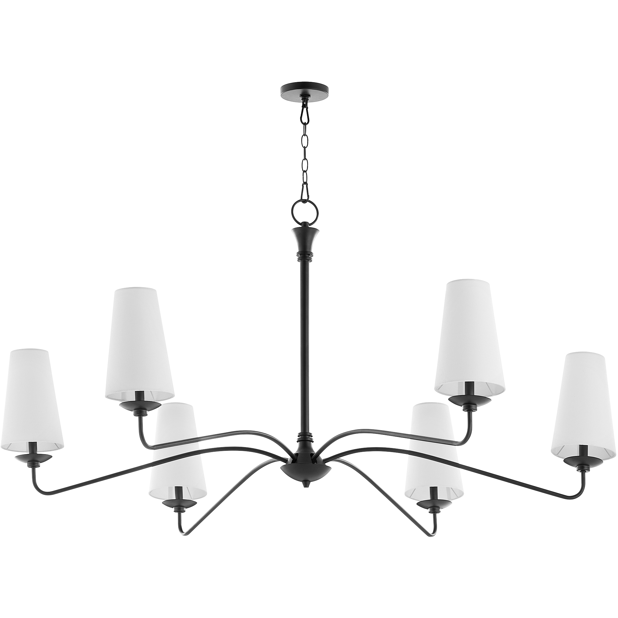 Euphora 6 Light 62 inch Matte Black Chandelier Ceiling Light