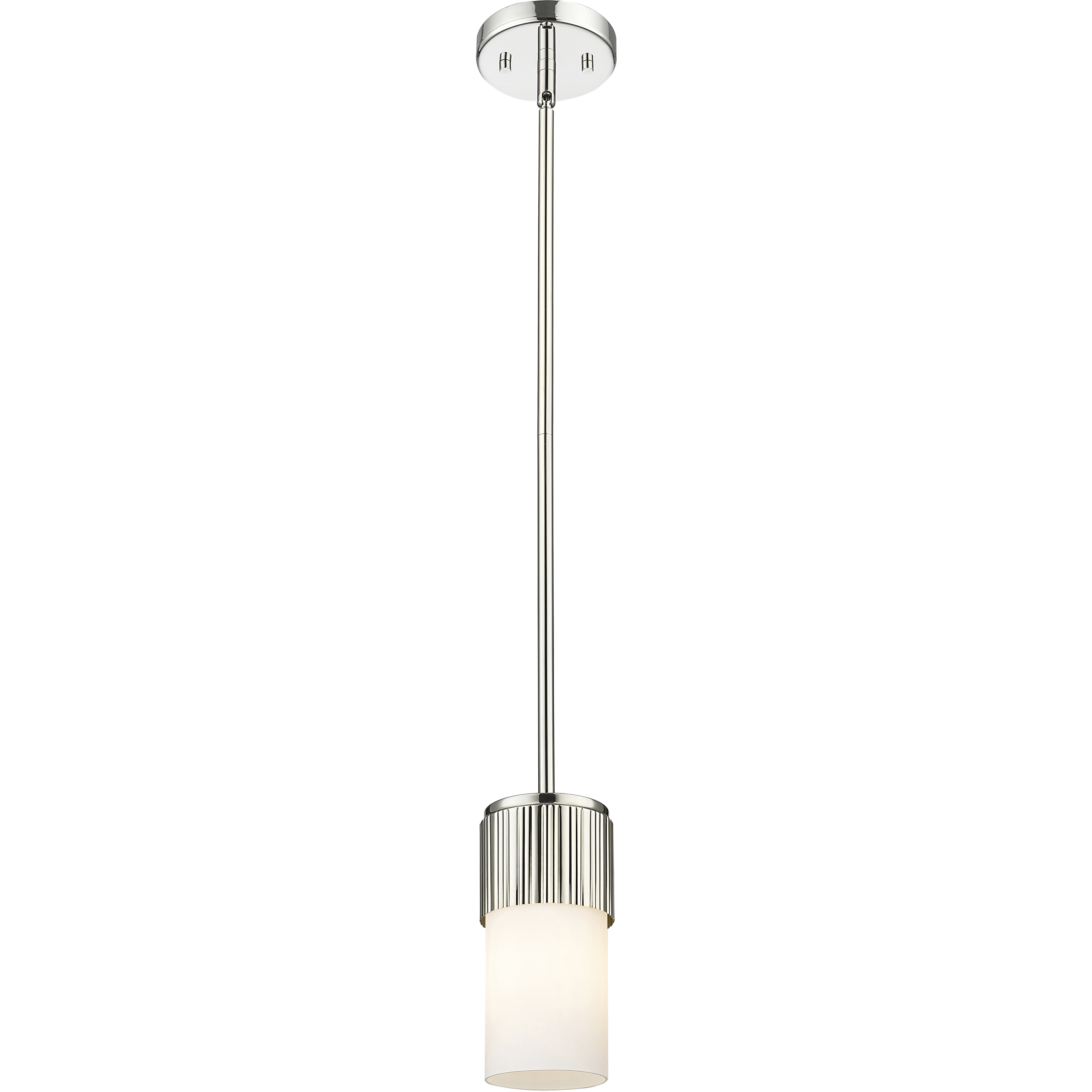 Bolivar 1 Light 4 inch Polished Nickel Pendant Ceiling Light in Matte White Glass