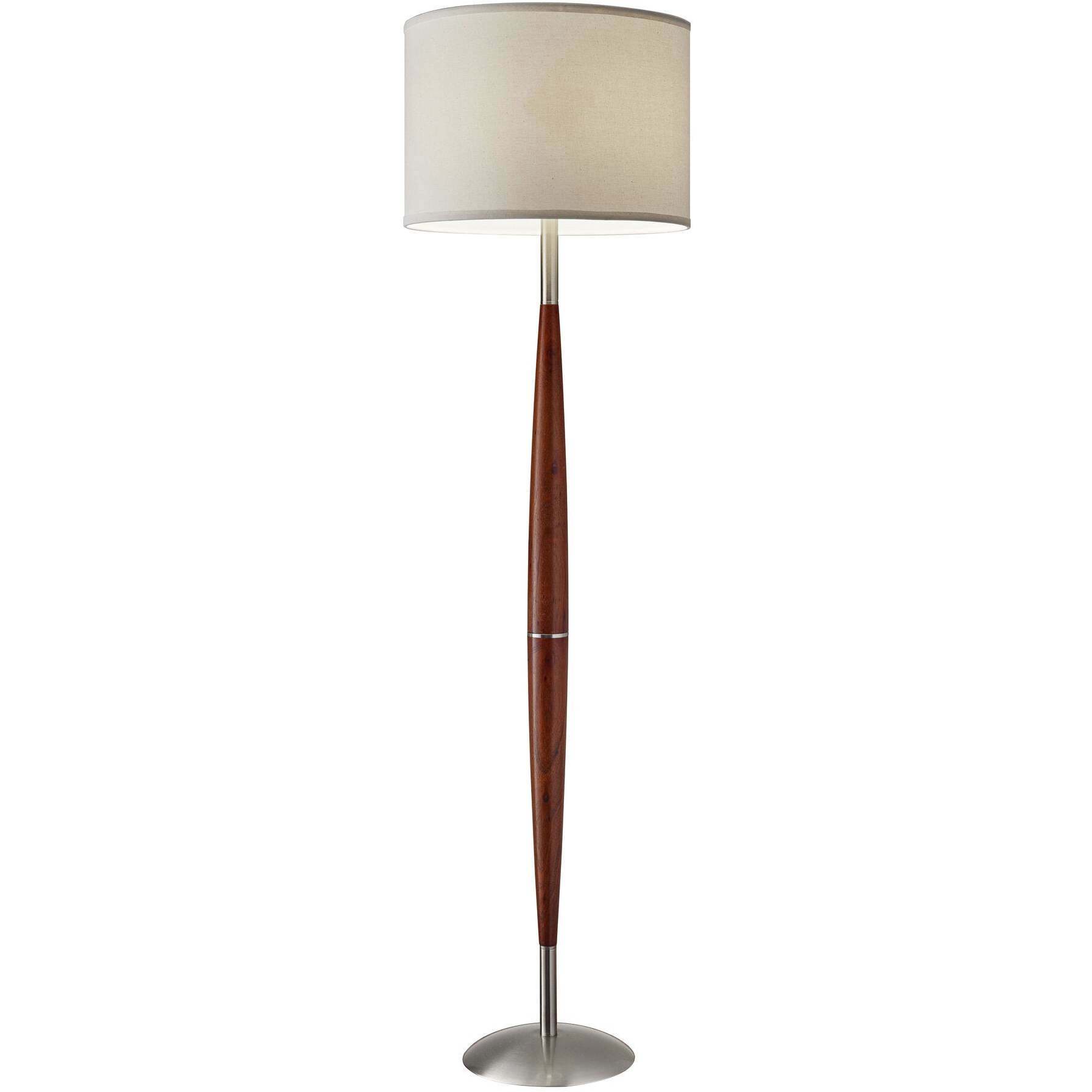 Hudson 65 inch 150 watt Dark Maple Floor Lamp Portable Light