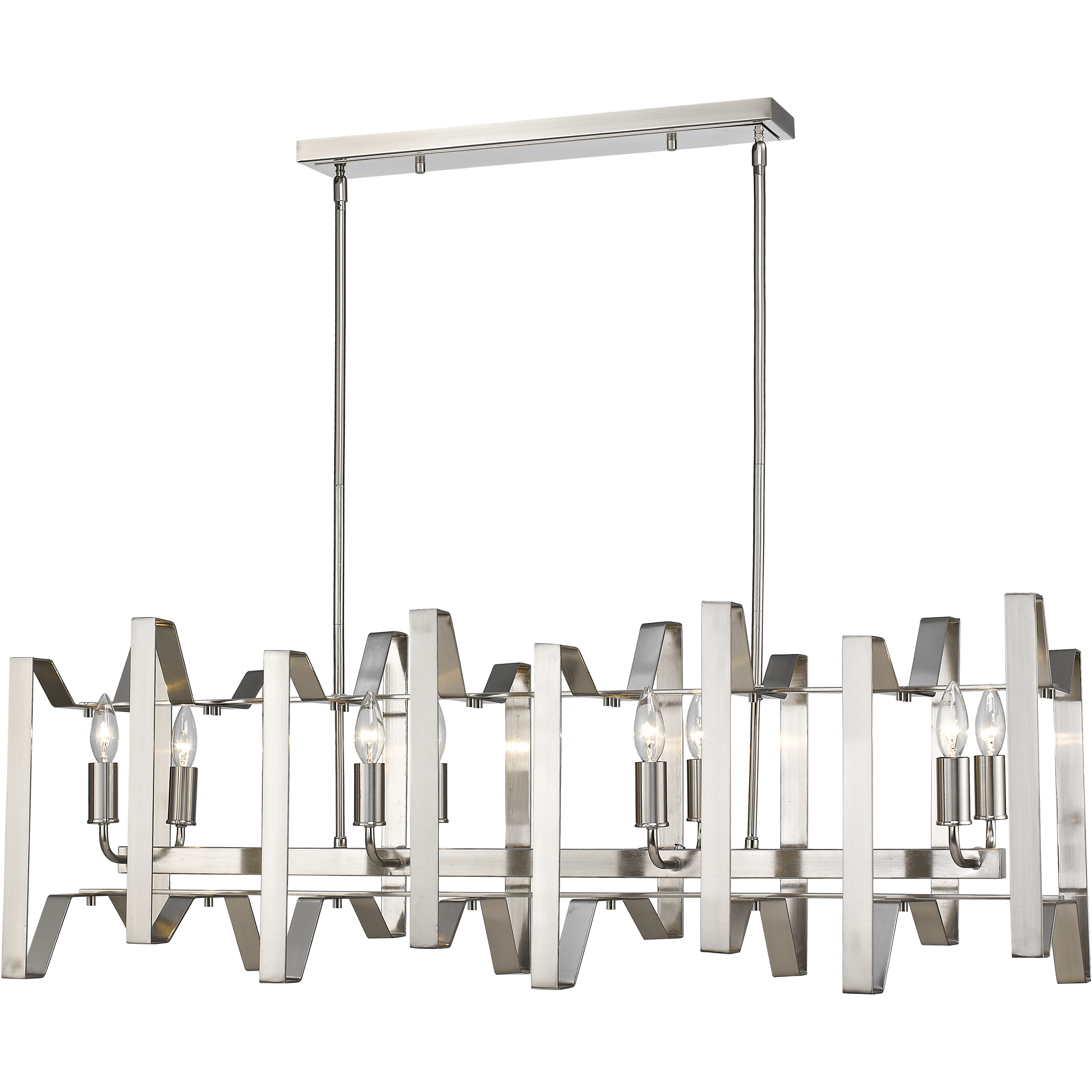 Marsala 8 Light 44 inch Brushed Nickel Linear Chandelier Ceiling Light