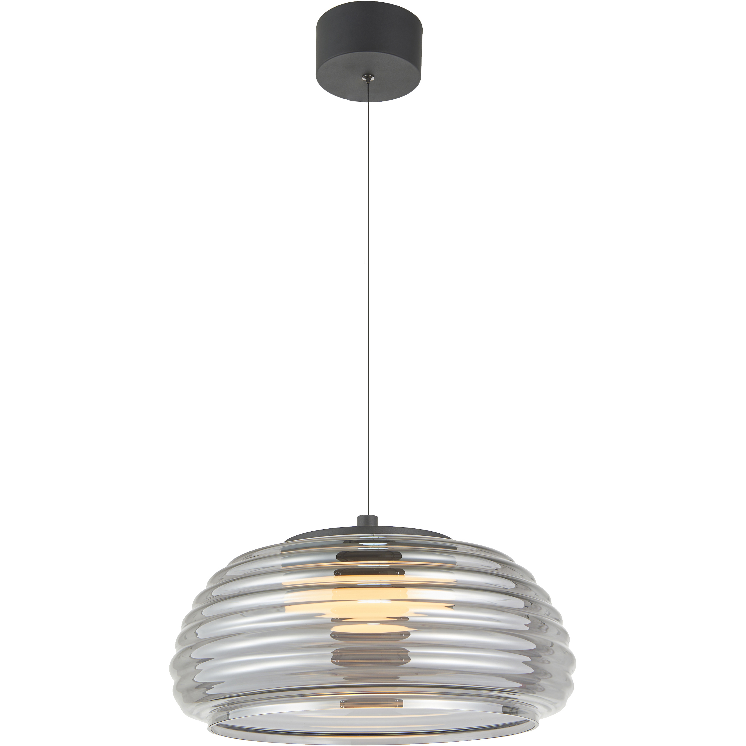 Haze LED 16 inch Black Pendant Ceiling Light in Smoke