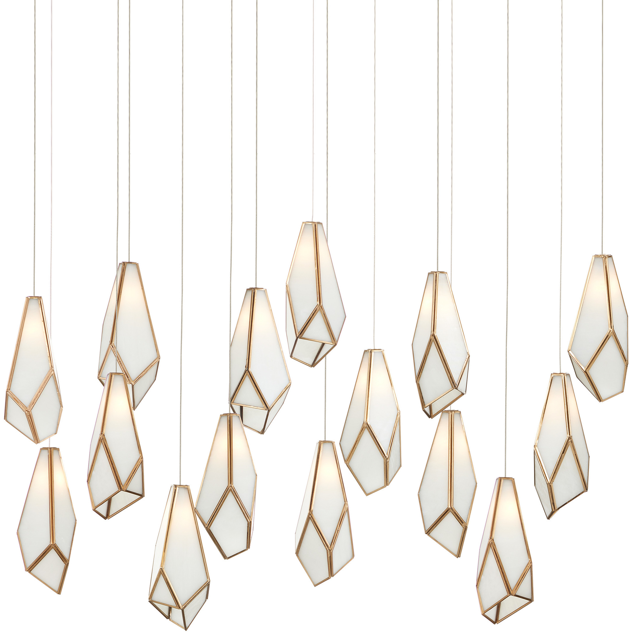 Glace 15 Light 48 inch Silver Multi-Drop Pendant Ceiling Light
