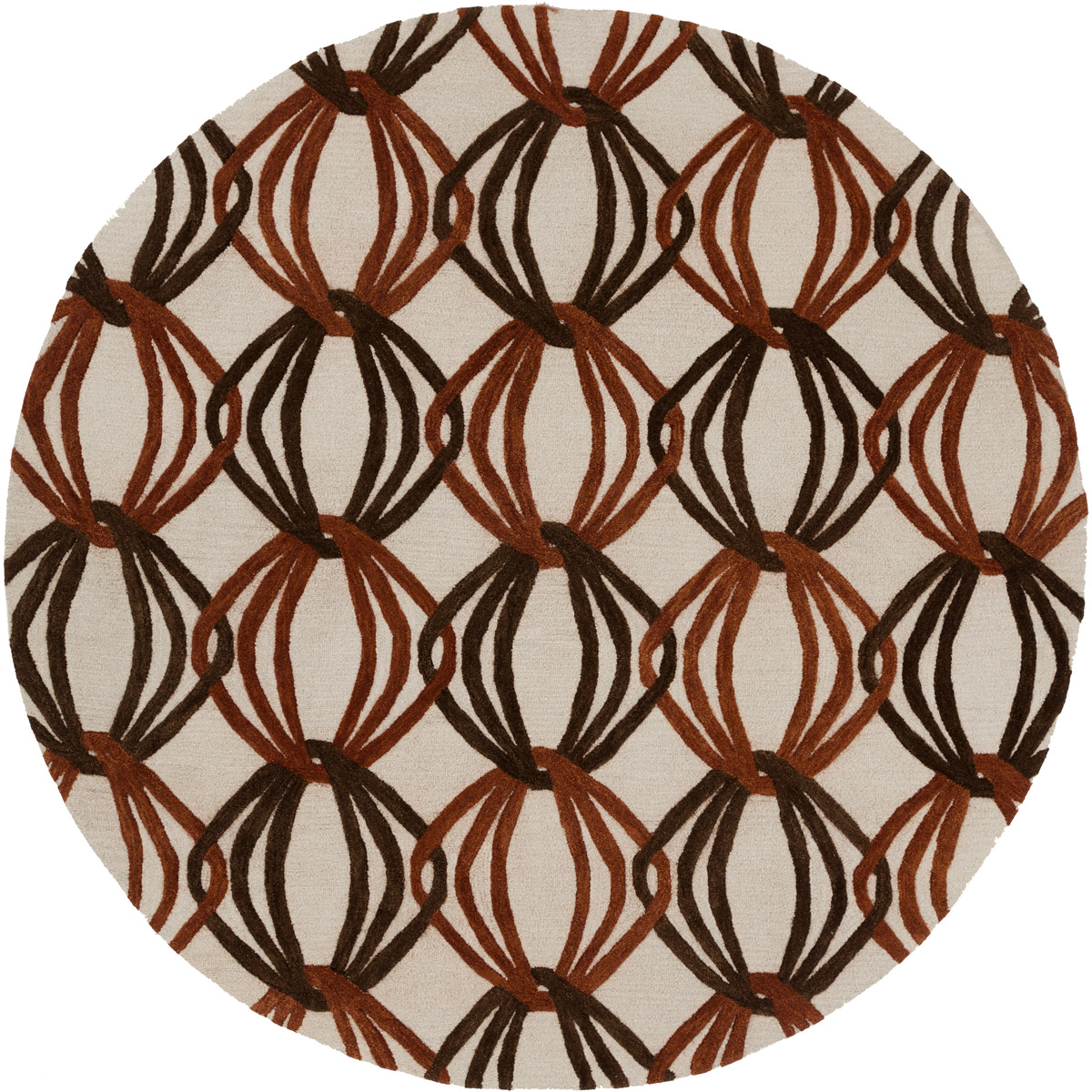 Dream 96 X 96 inch Burnt Orange, Dark Brown, Khaki Rug
