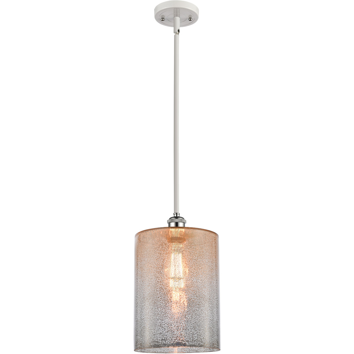Ballston Large Cobbleskill LED 9 inch White and Polished Chrome Pendant Ceiling Light in Mercury Glass, Ballston